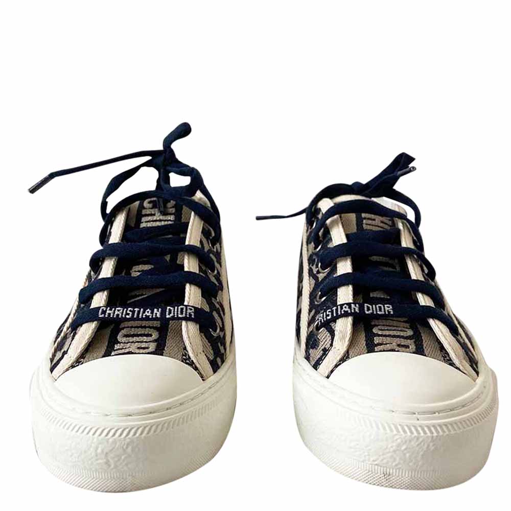 

Dior Blue Oblique Embroidered Canvas Sneakers EU