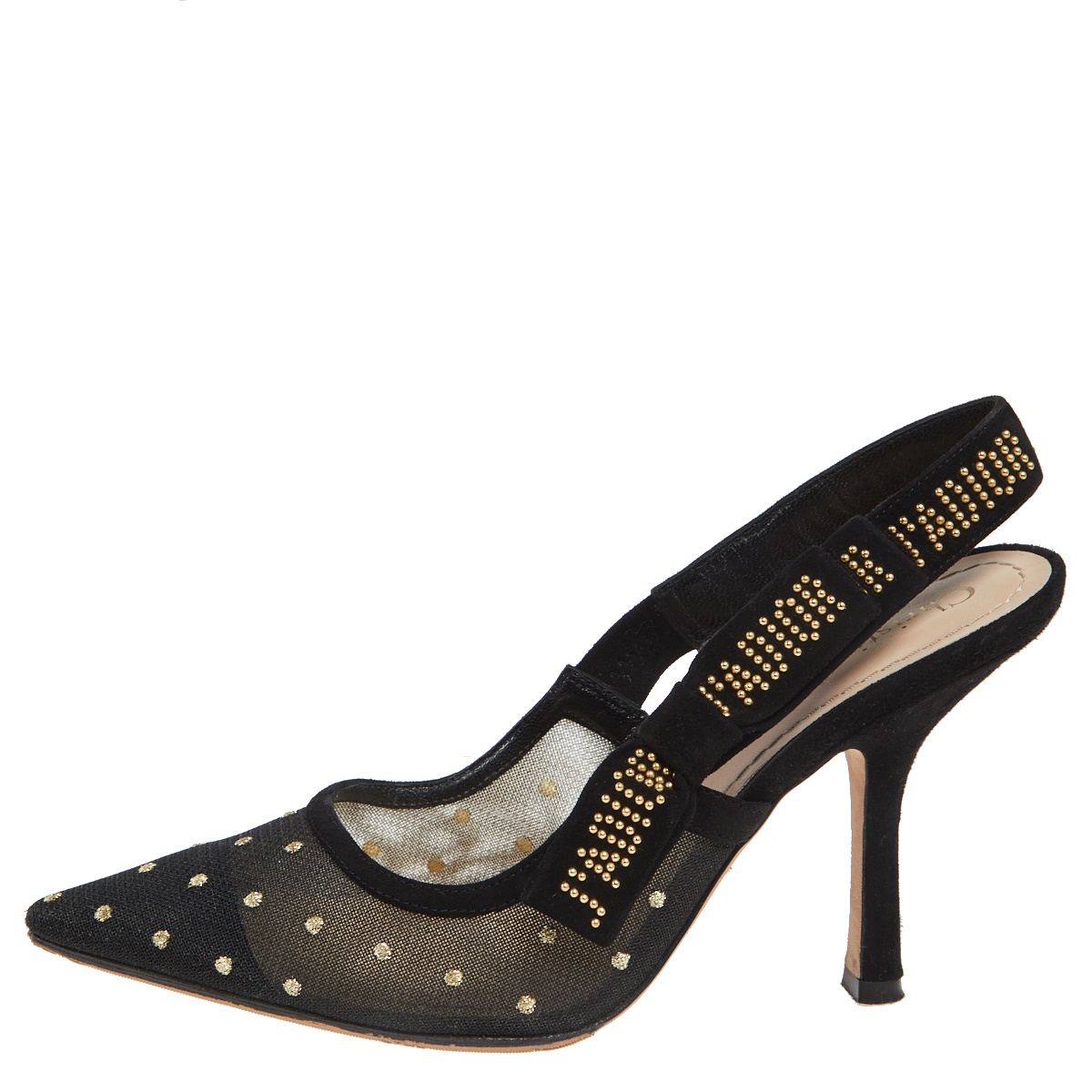 

Dior Black Net And Suede J'adior Slingback Sandals Size