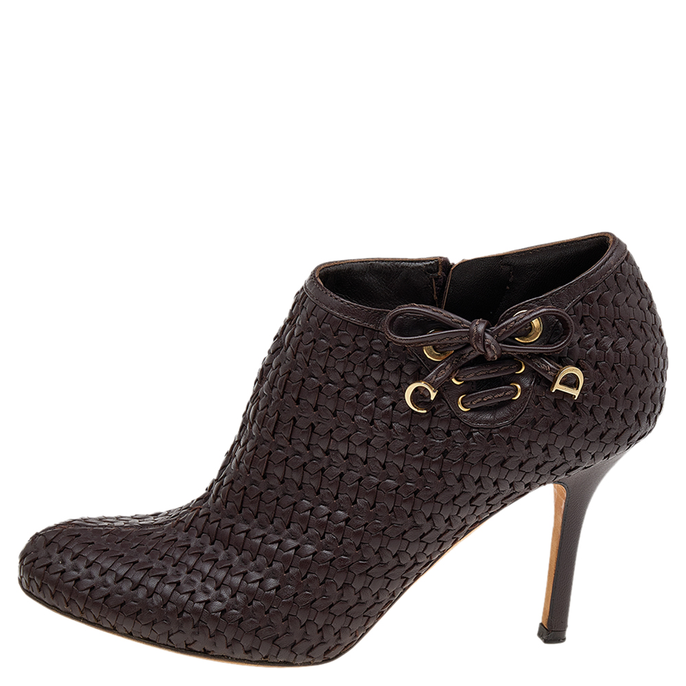 

Dior Brown Leather Ankle Length Boots Size