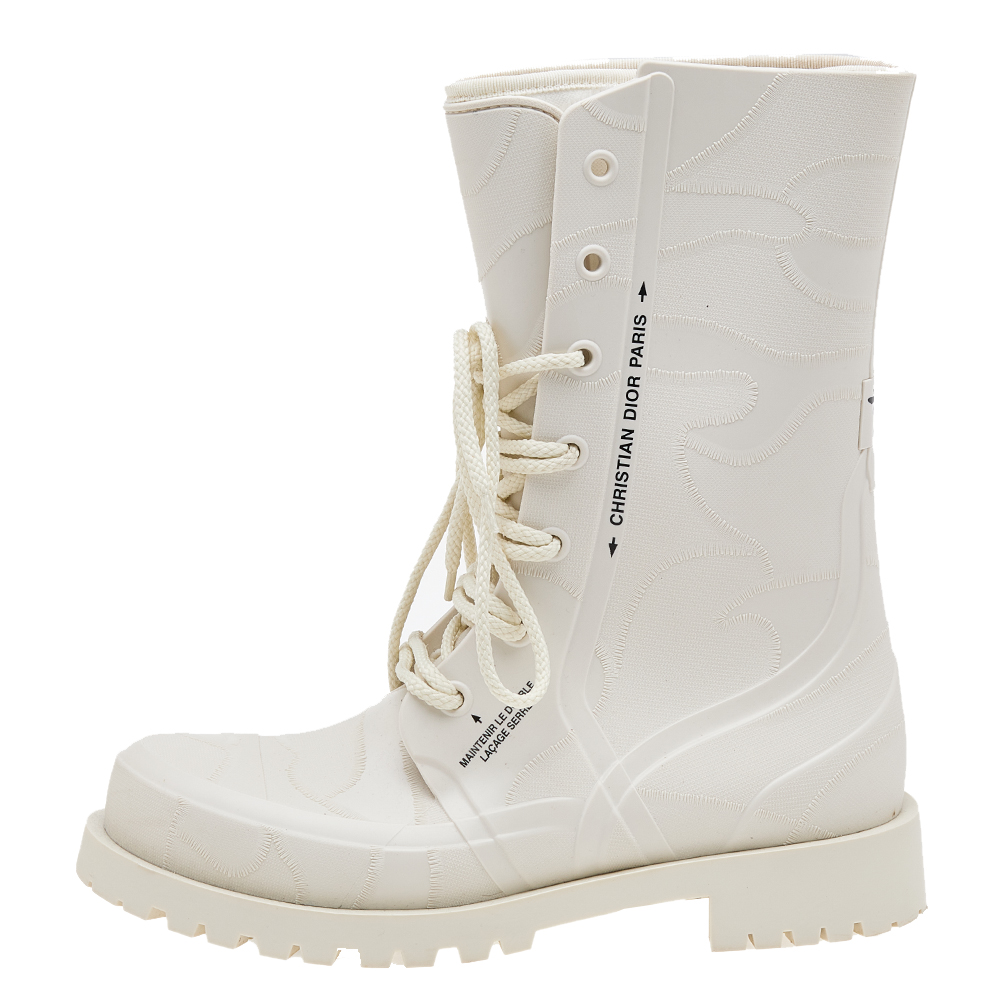 

Dior Off White Rubber Diorcamp Ankle Boots Size