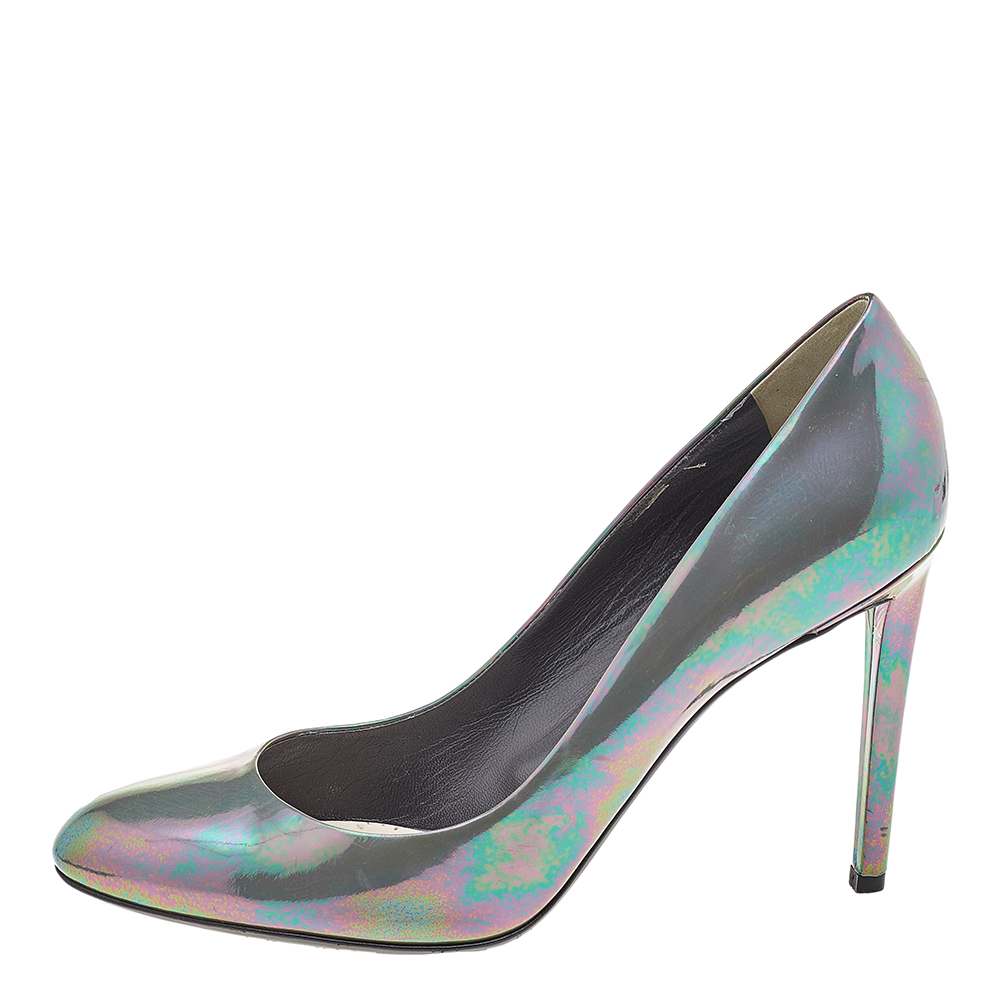 

Dior Multicolor Iridescent Patent Leather Pumps Size