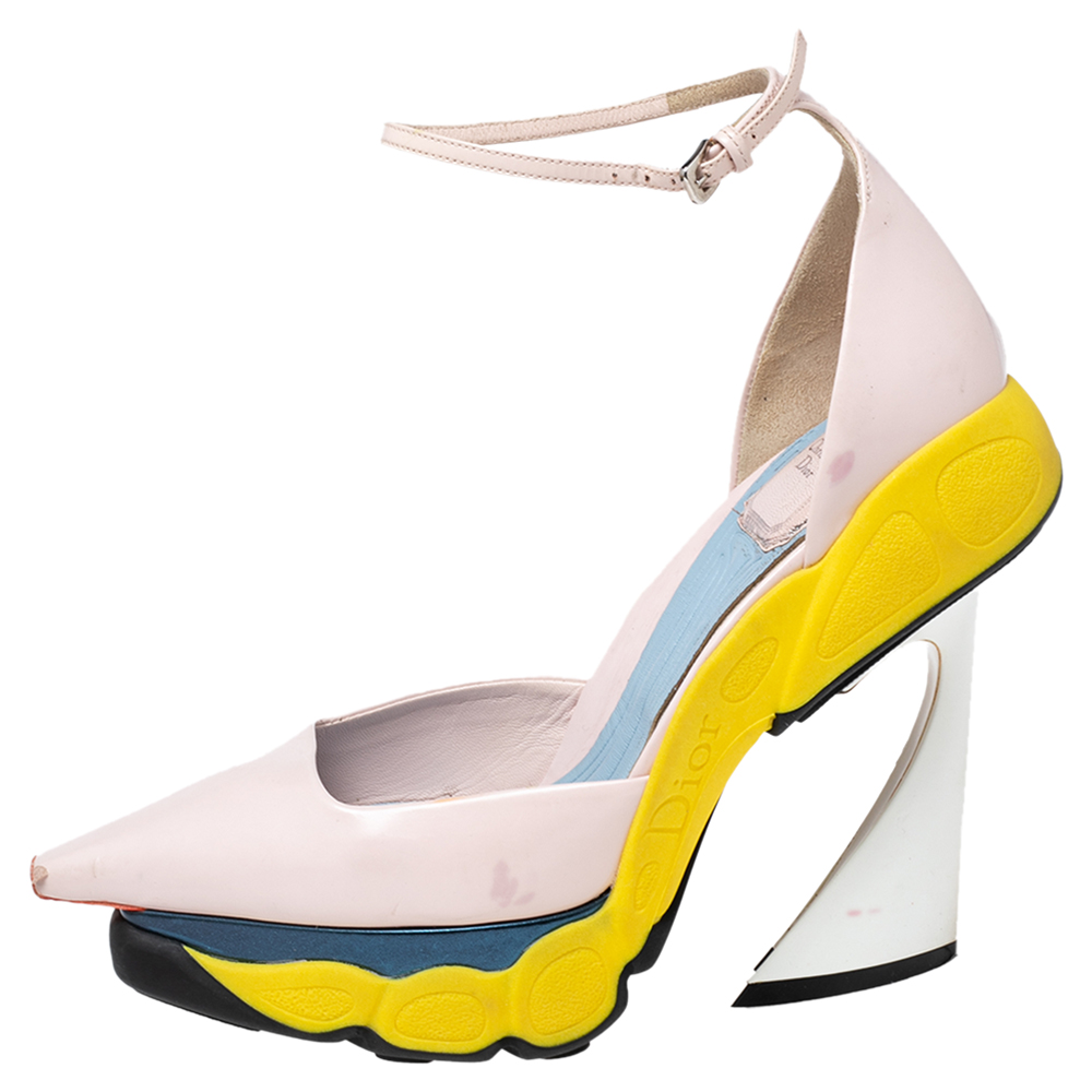 

Dior Multicolor Leather Sneaker Ankle Strap Pumps Size