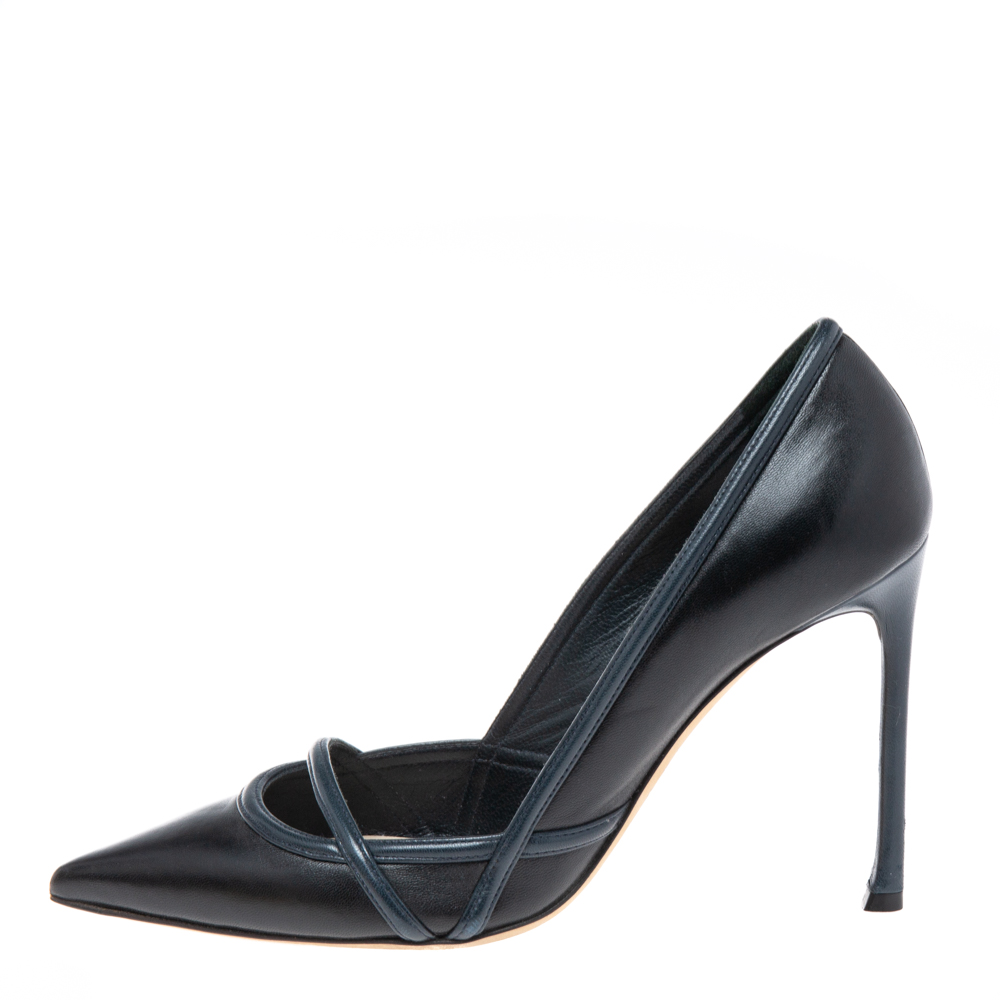

Dior Black/Blue Leather Pointed Toe Pumps Size