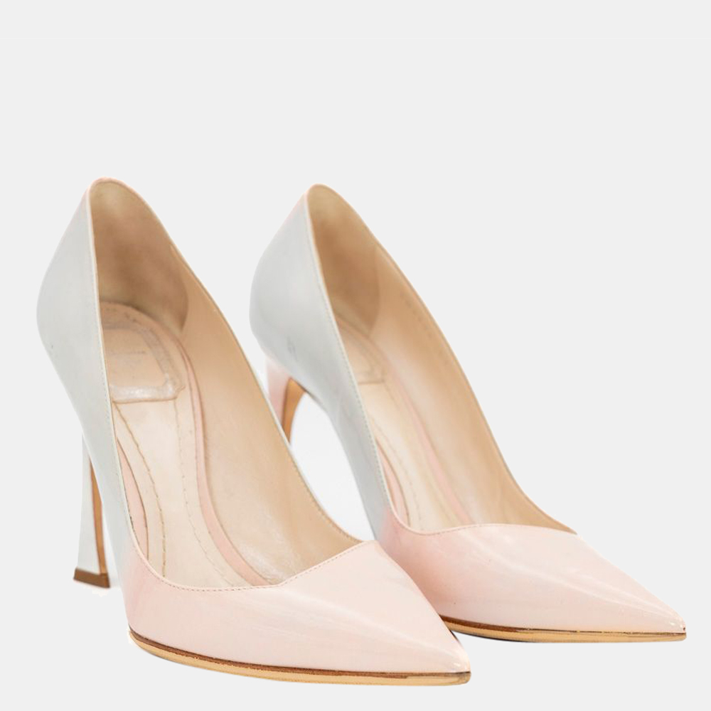 

Dior Pink/Grey Patent Leather Pumps Size EU