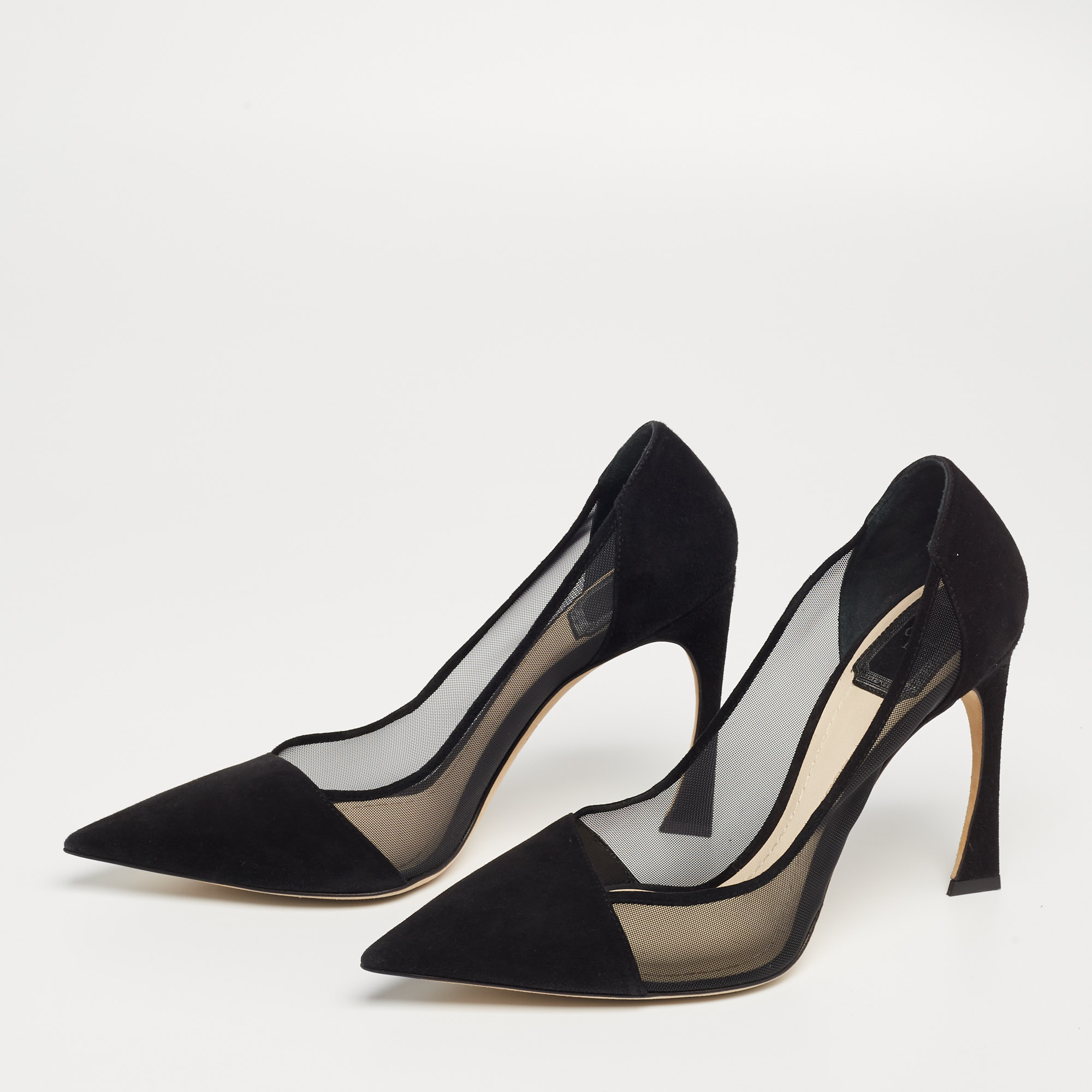 

Dior Black Mesh and Suede Songe Pointed-Toe Pumps Size