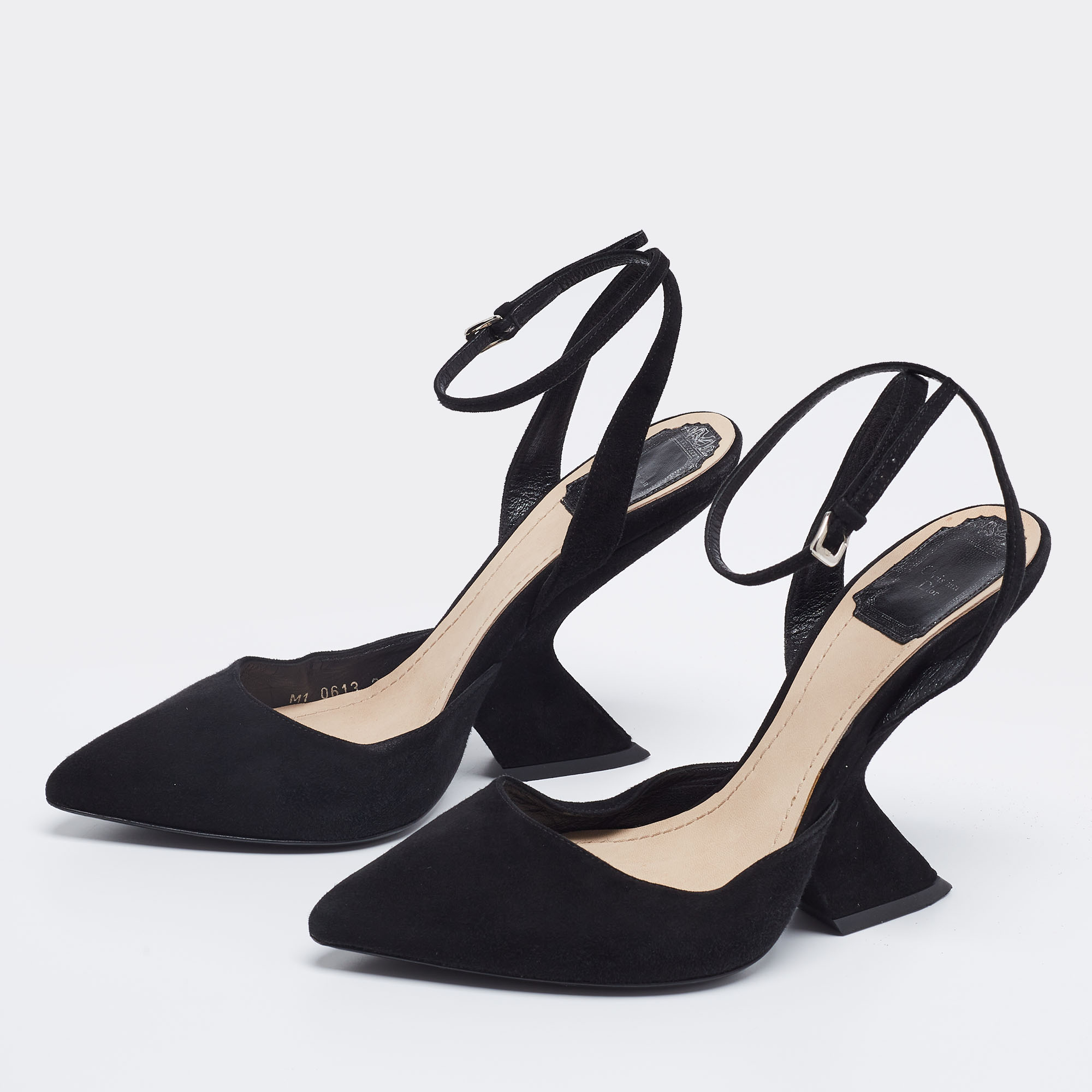 

Dior Black Suede Pointed Toe Ankle Strap Sandals Size