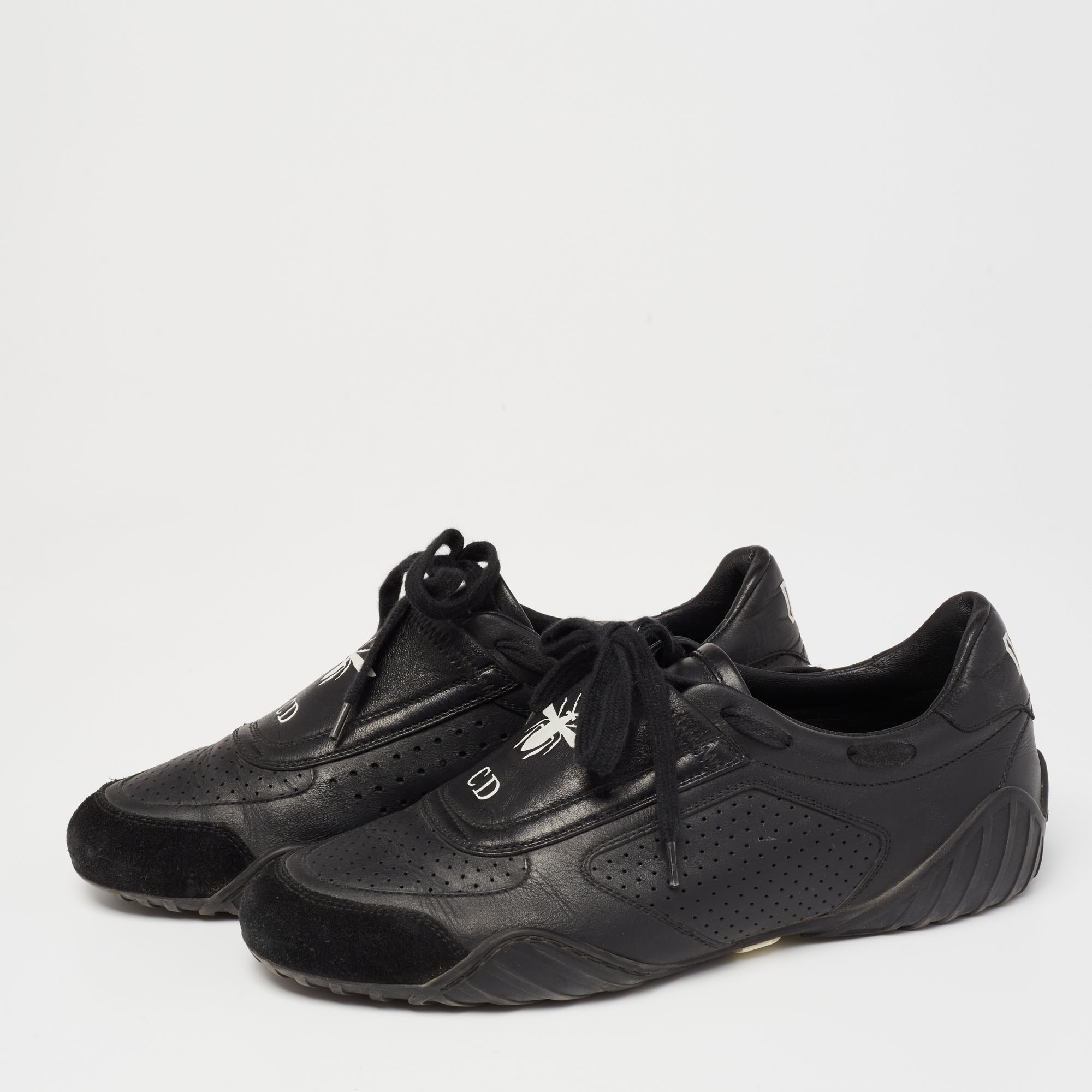 

Dior Black Leather and Suede Low Top Sneakers Size