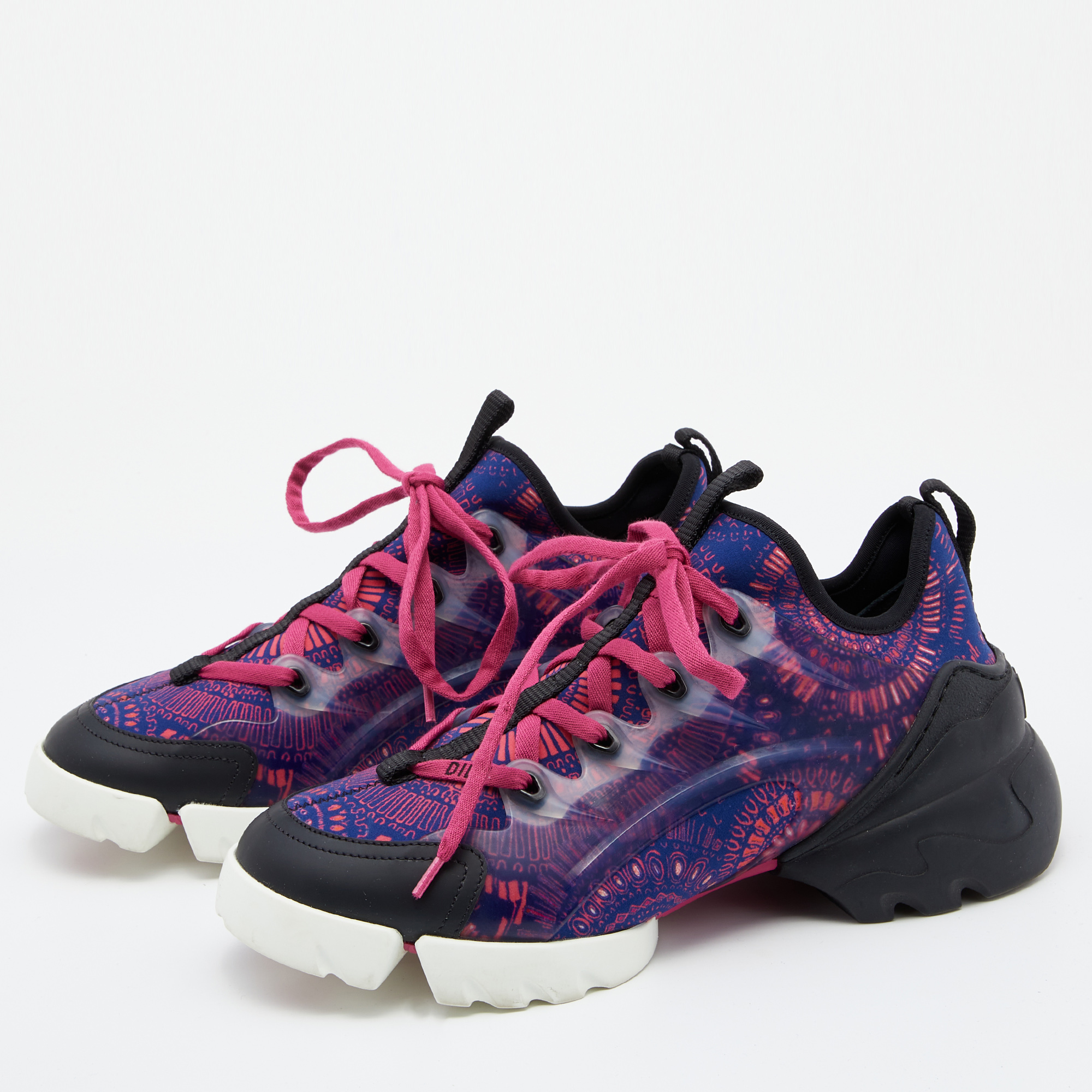 

Dior Multicolor Tropicalia Print Technical Fabric And Leather D-Connect Sneakers Size