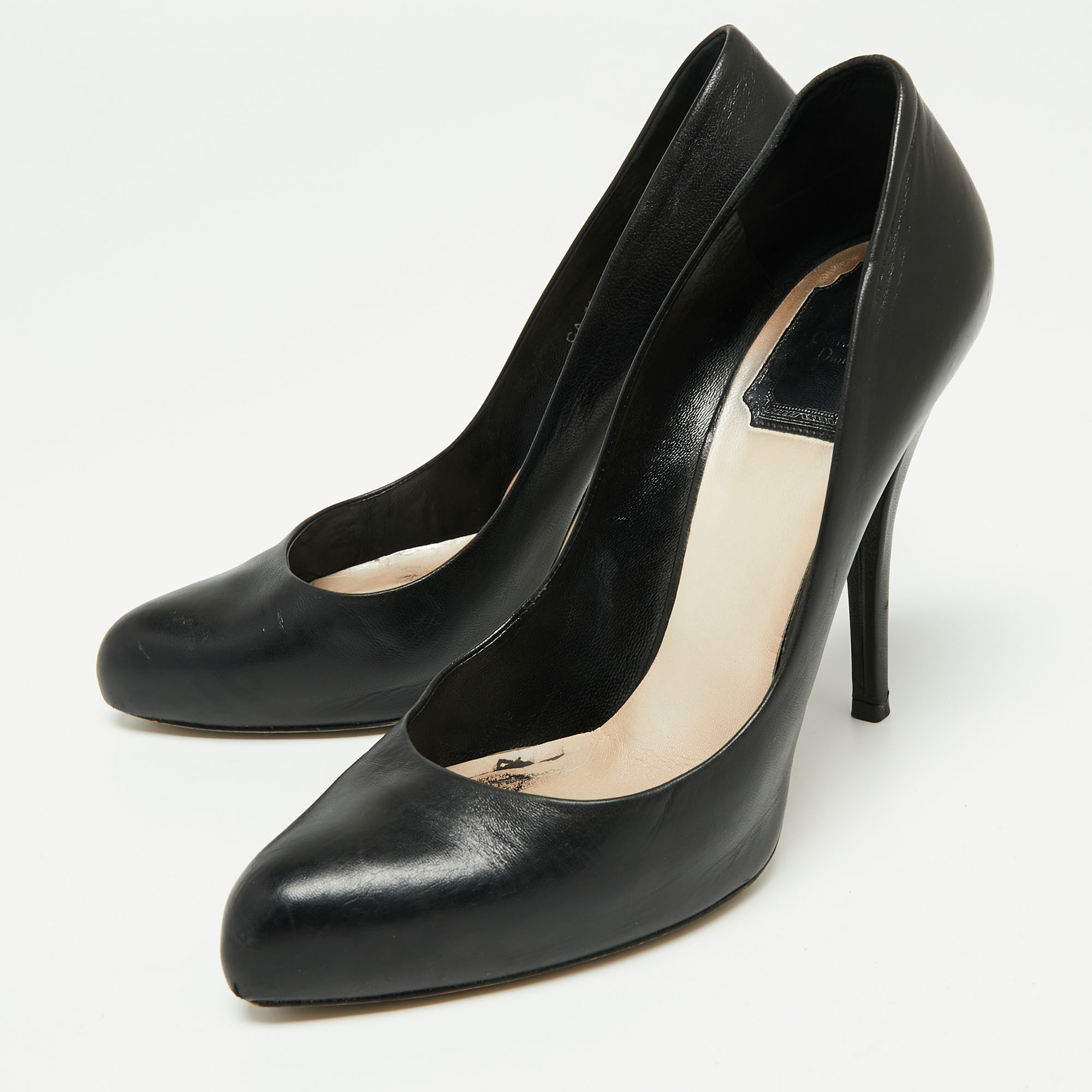 

Dior Black Leather Miss Dior Pointed Toe Platform Pumps Size