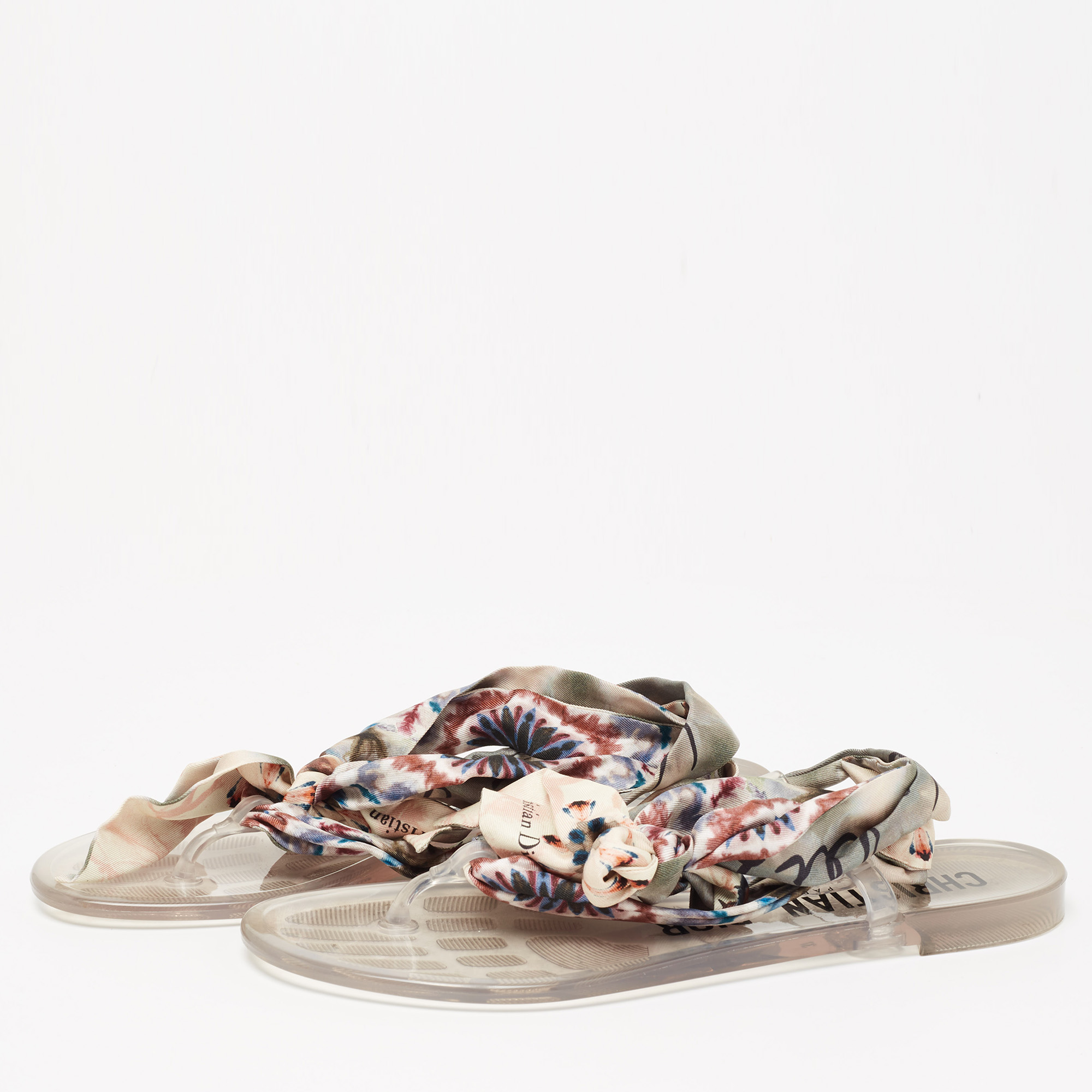 

Dior Multicolor Fabric Kaleidoscope Thong Flat Sandals Size