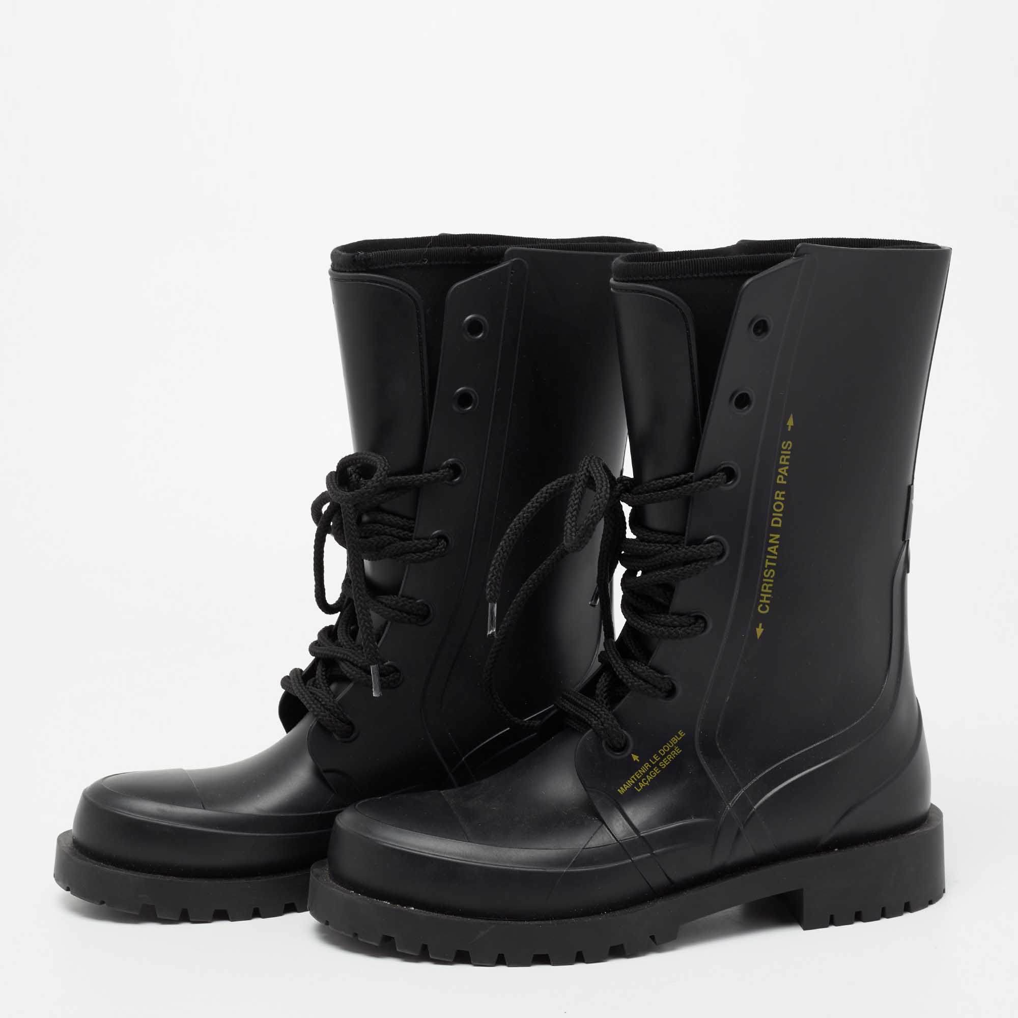 

Dior Black Oblique Rubber And Fabric Diorcamp Mid Calf boots Size