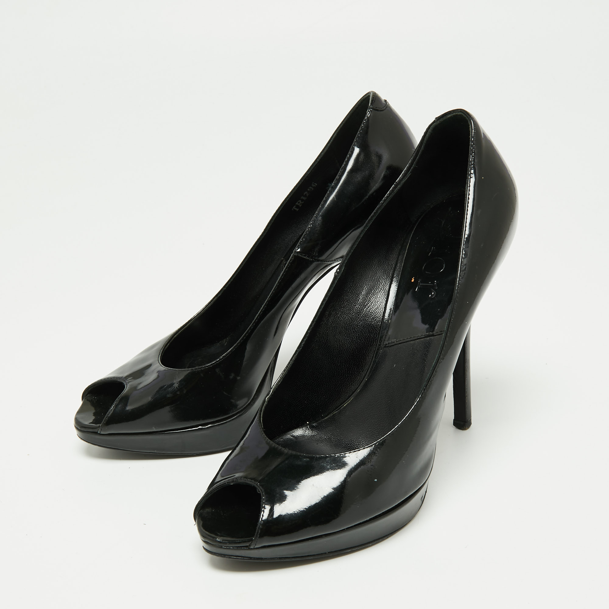 

Dior Black Patent Leather Peep Toe Platform Pumps Size
