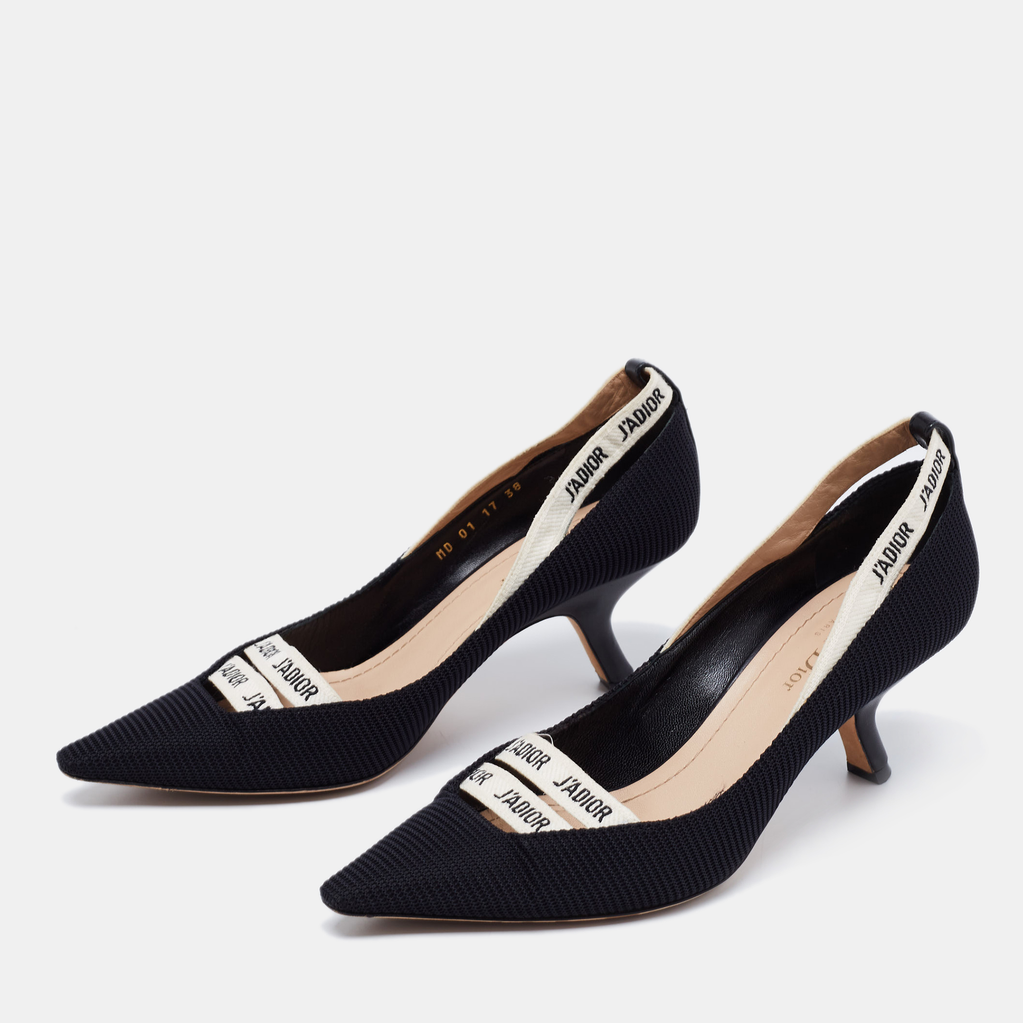 

Dior Black Technical Fabric J'adior Pointed Toe Pumps Size