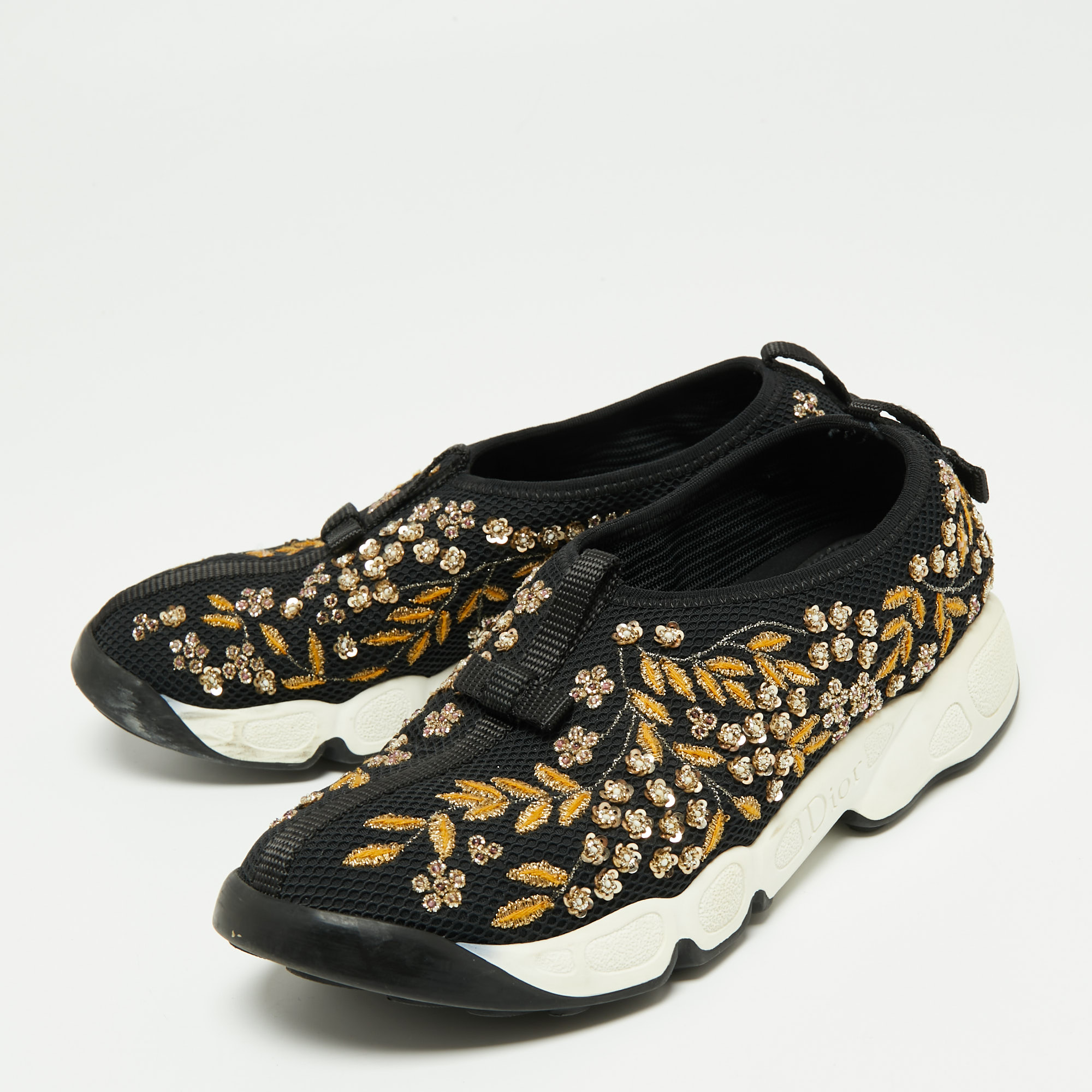 

Dior Black Mesh Crystal Embellished Fusion Sneakers Size