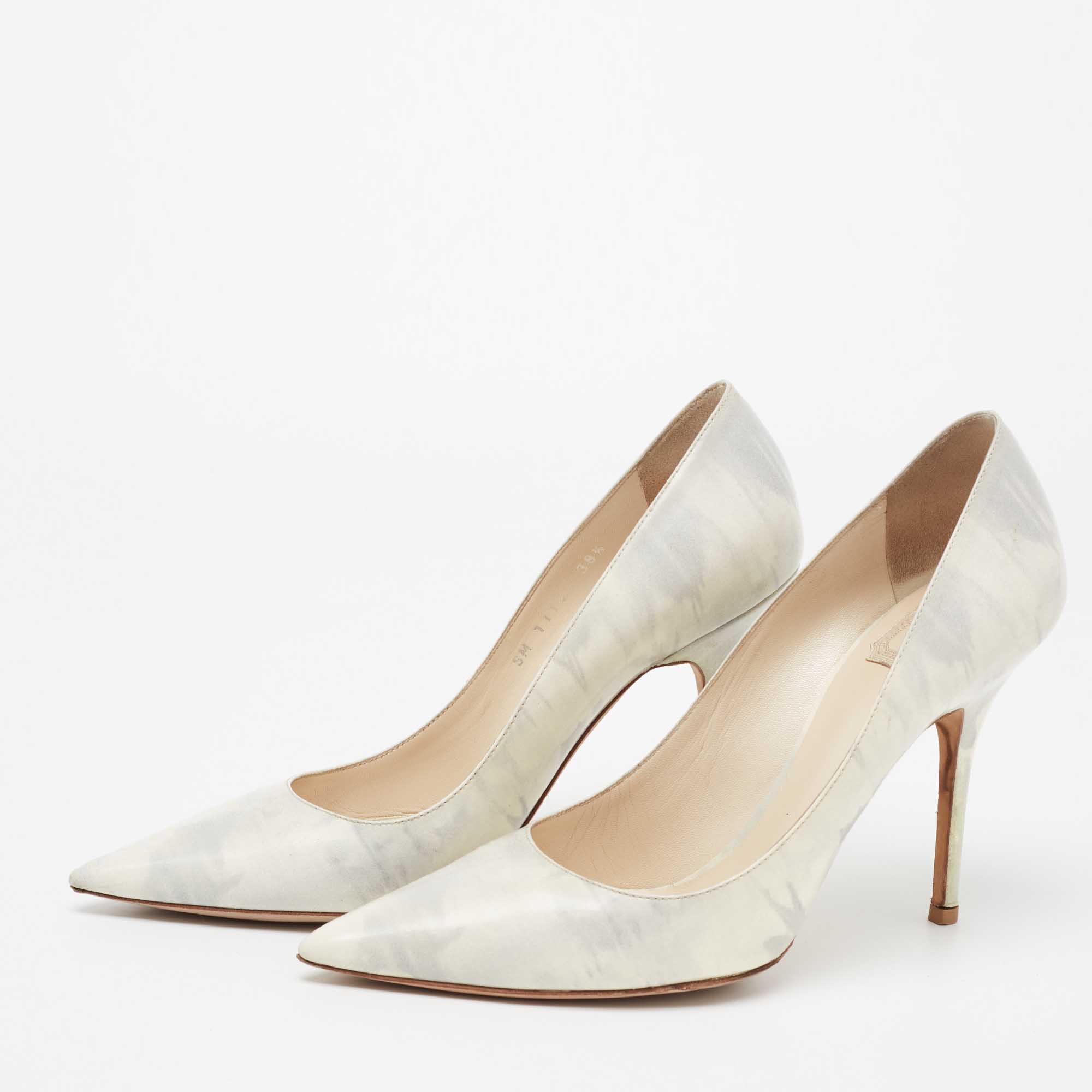 

Dior Grey/White Leather Cherie Pointed Toe Pumps Size