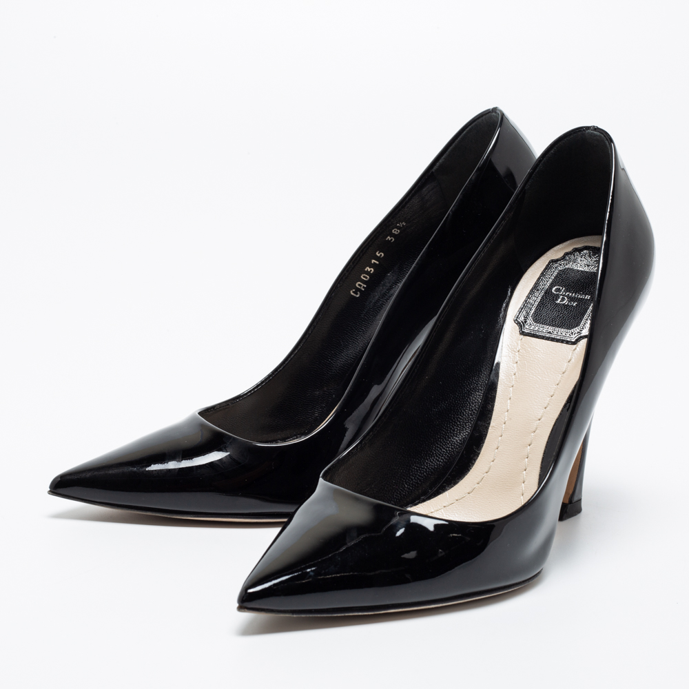 

Dior Black Patent Leather Infinity Wedge Pumps Size