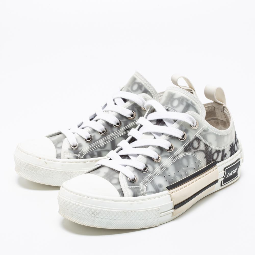 

Dior Green/White PVC And Leather B23 Lace Up Sneakers Size