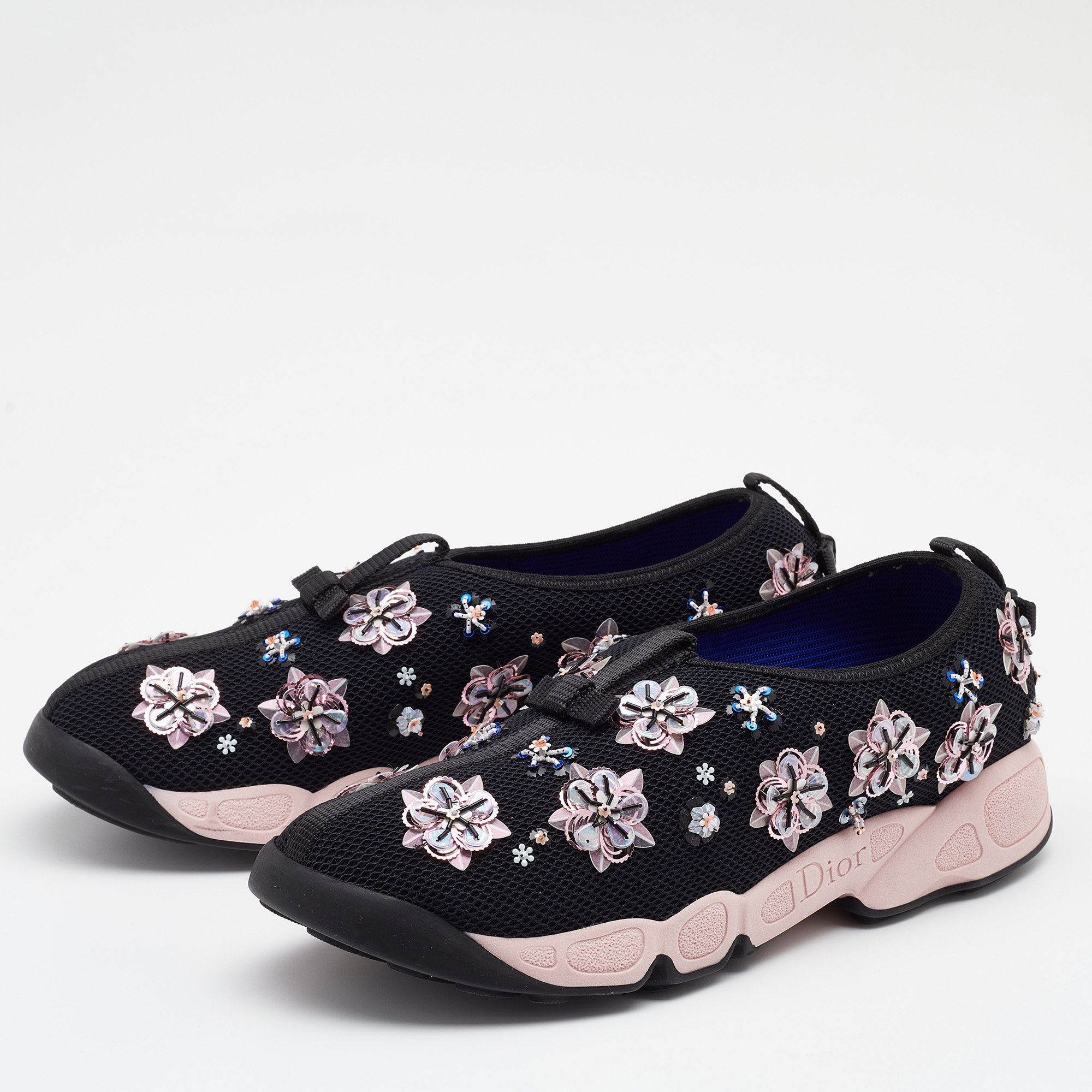 

Dior Black Mesh Fusion Embellished Slip On Sneakers Size