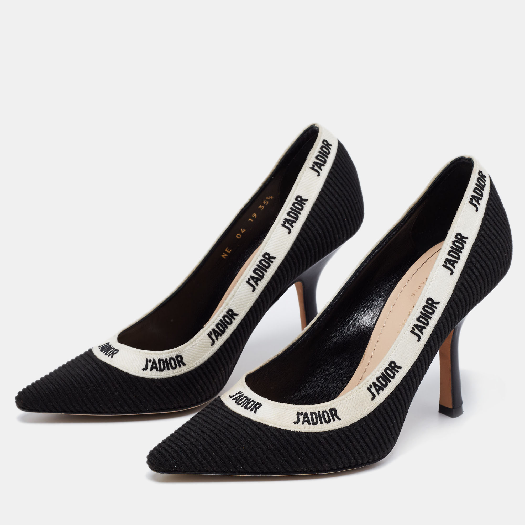 

Dior Black Technical Fabric J'Adior Embroidered Pointed Toe Pumps Size