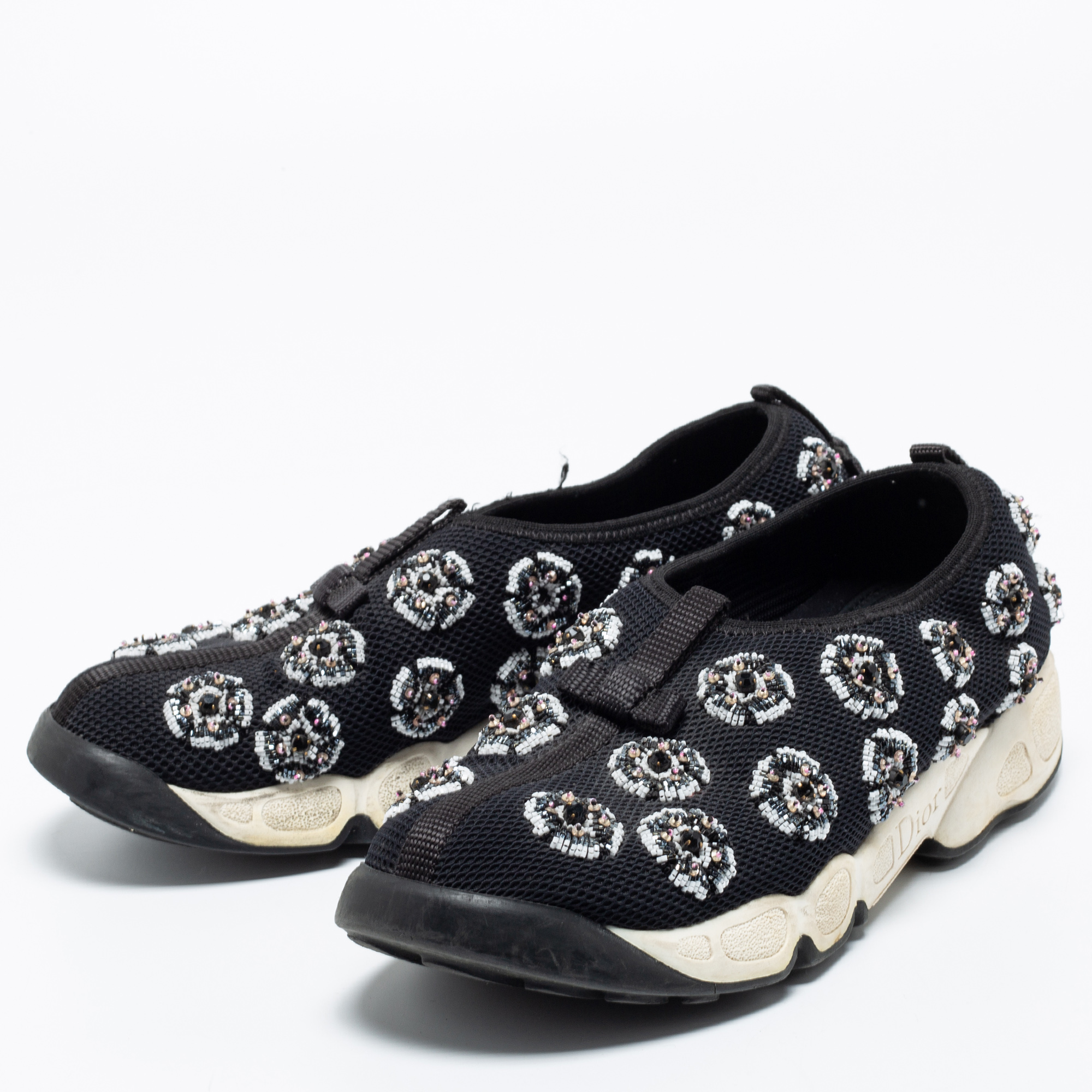 

Dior Black Embellished Fabric Fusion Sneakers Size