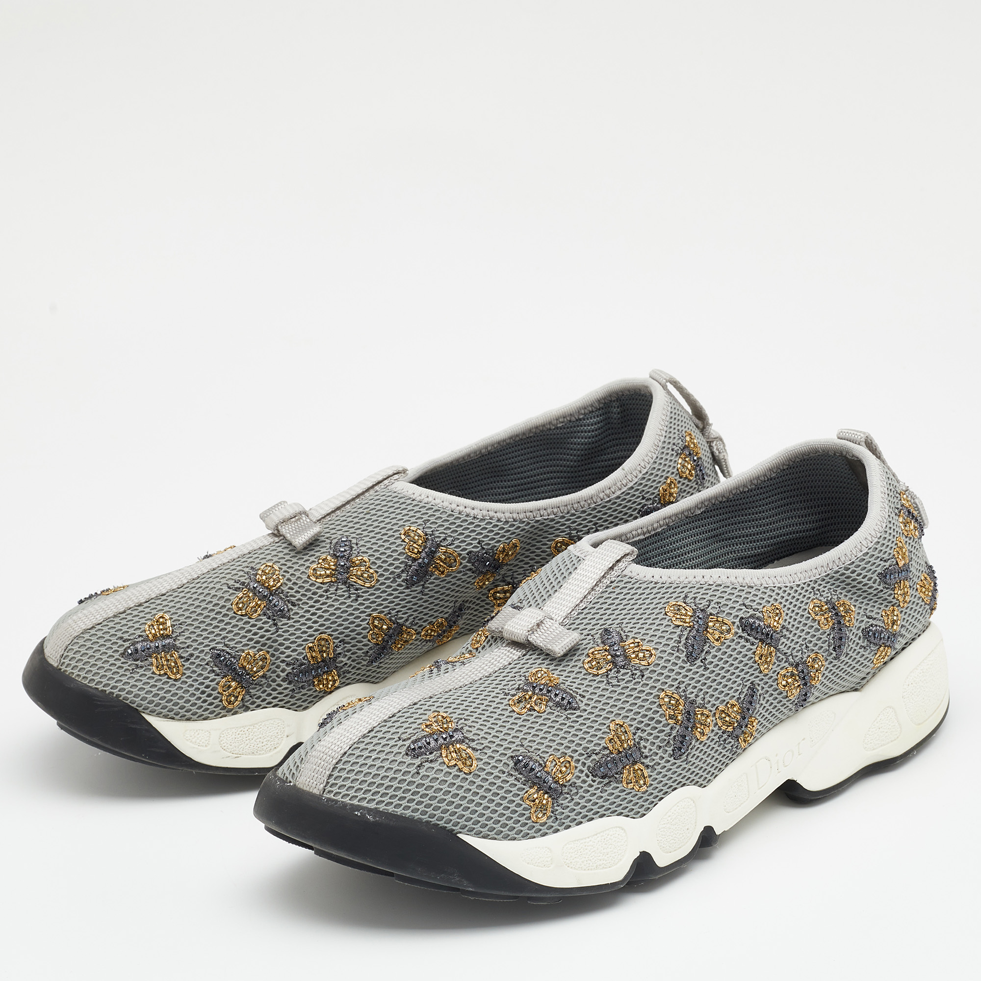 

Dior Grey Fabric Fusion Embroidered Low Top Sneakers Size