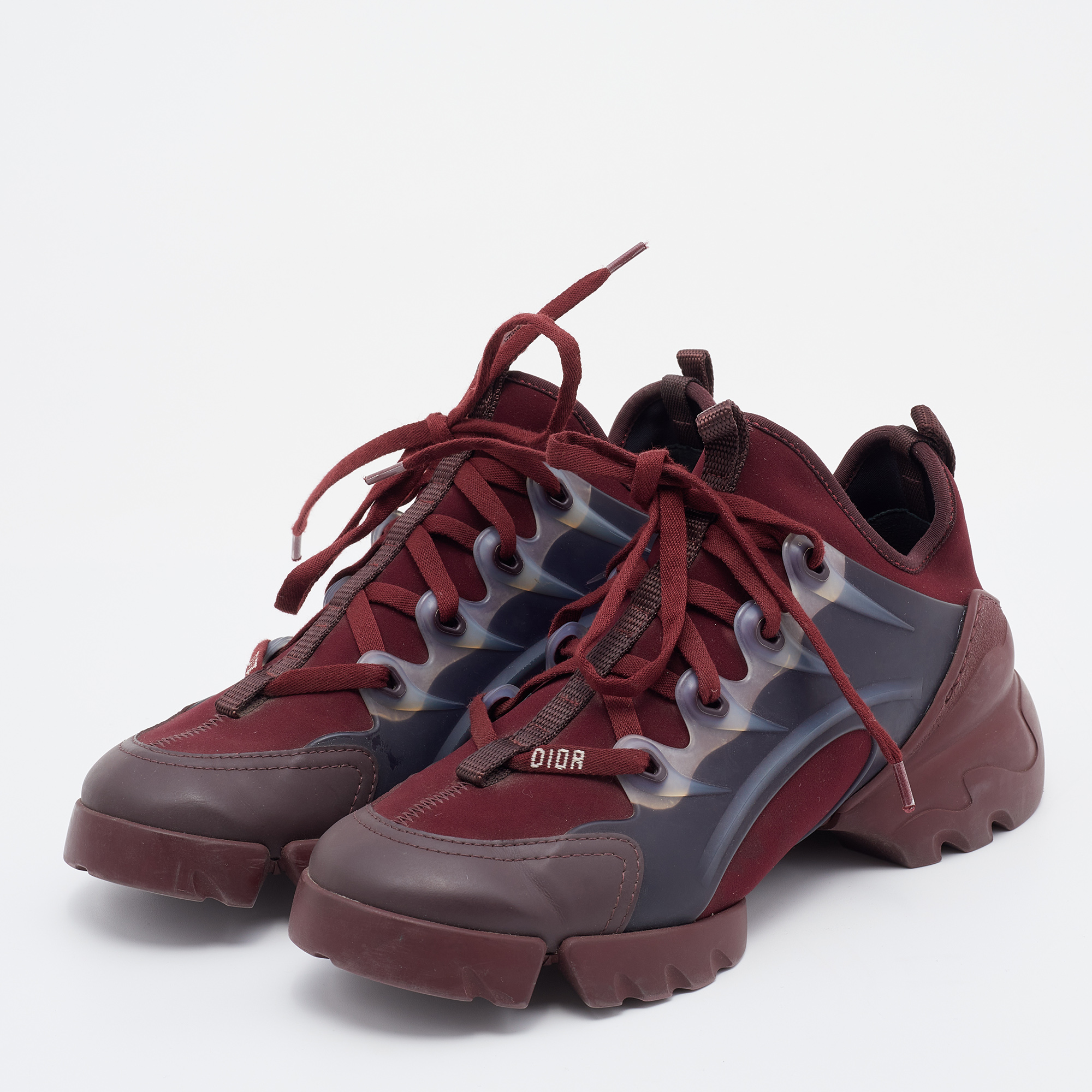 

Dior Burgundy/Grey Neoprene and Rubber D-Connect Sneaker Size EU