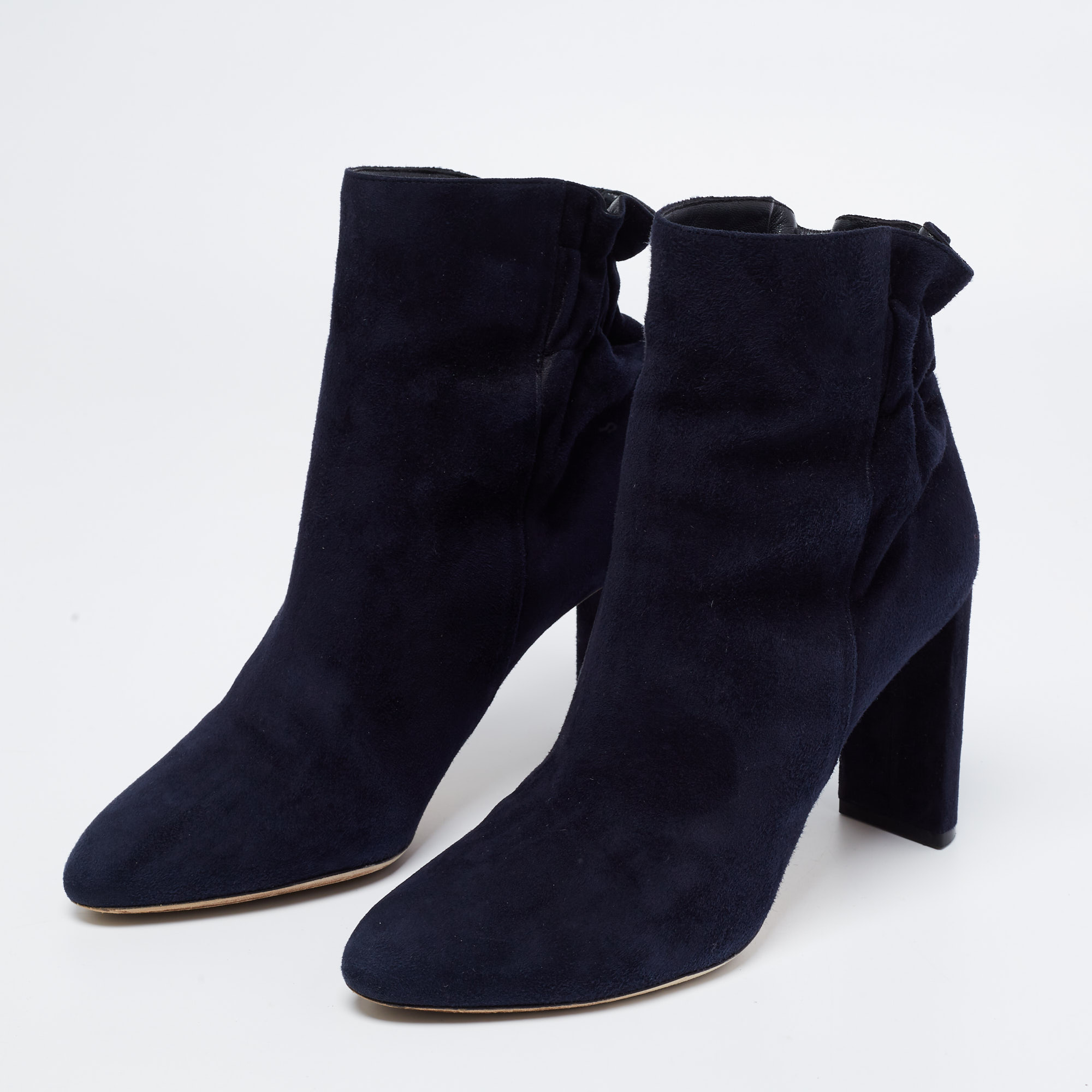 

Dior Navy Blue Suede Ankle Length Boots Size