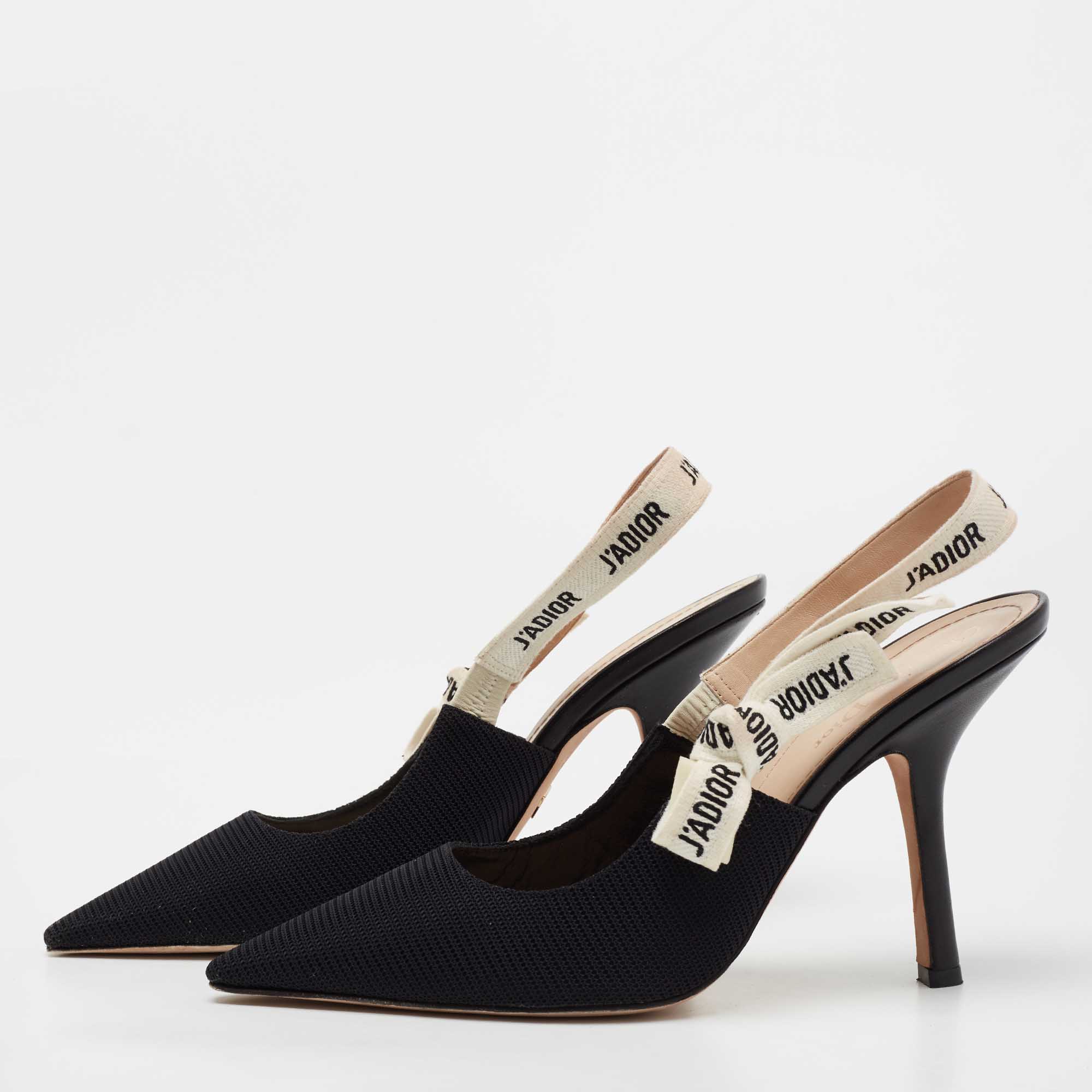 

Dior Black Canvas J'adior Slingback Pumps Size