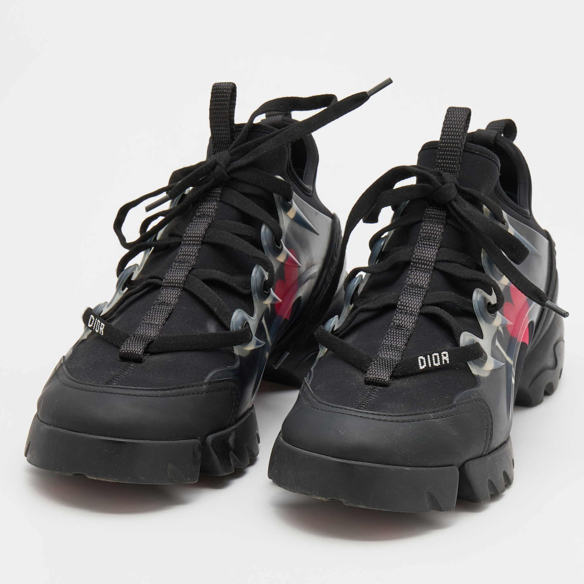 

Dior Black Neoprene and Leather D-Connect Je T'Aime Print Sneakers Size