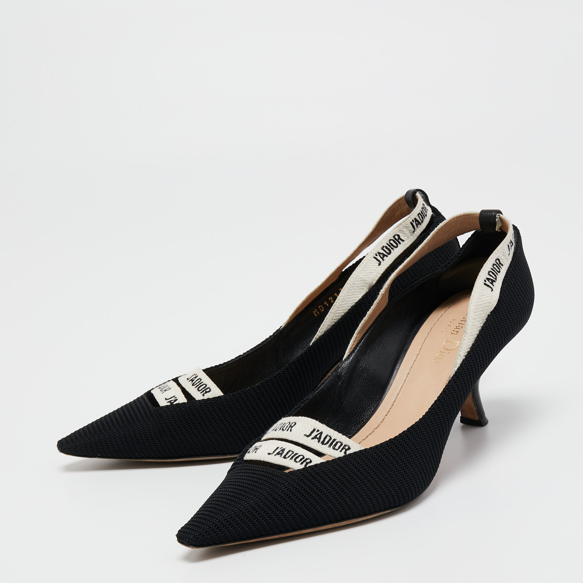 

Christian Dior Black Technical Fabric J'adior Ribbon Pumps Size