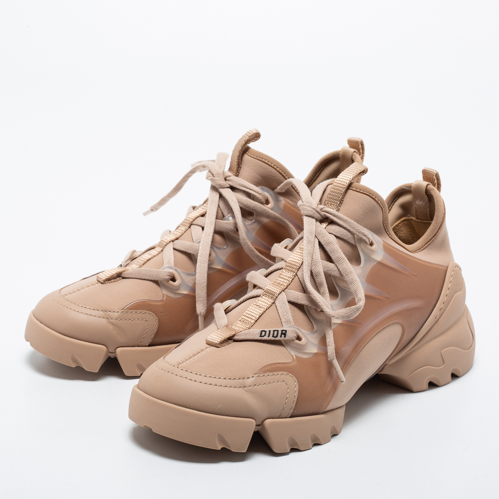 

Dior Beige Rubber and Fabric D-Connect Sneakers Size