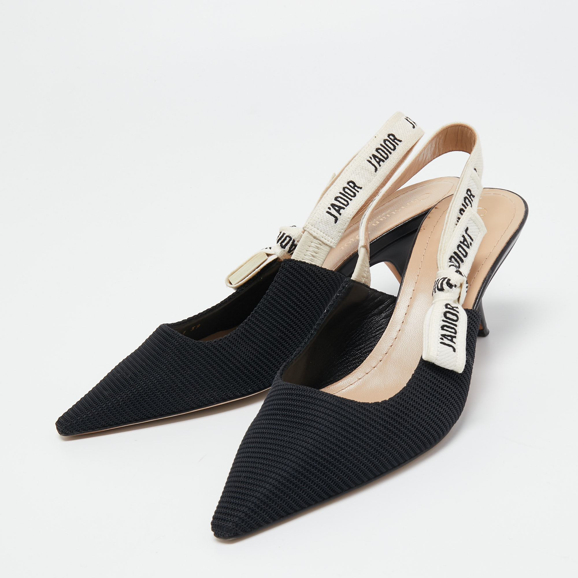 

Dior Black Canvas J'adior Slingack Pumps Size