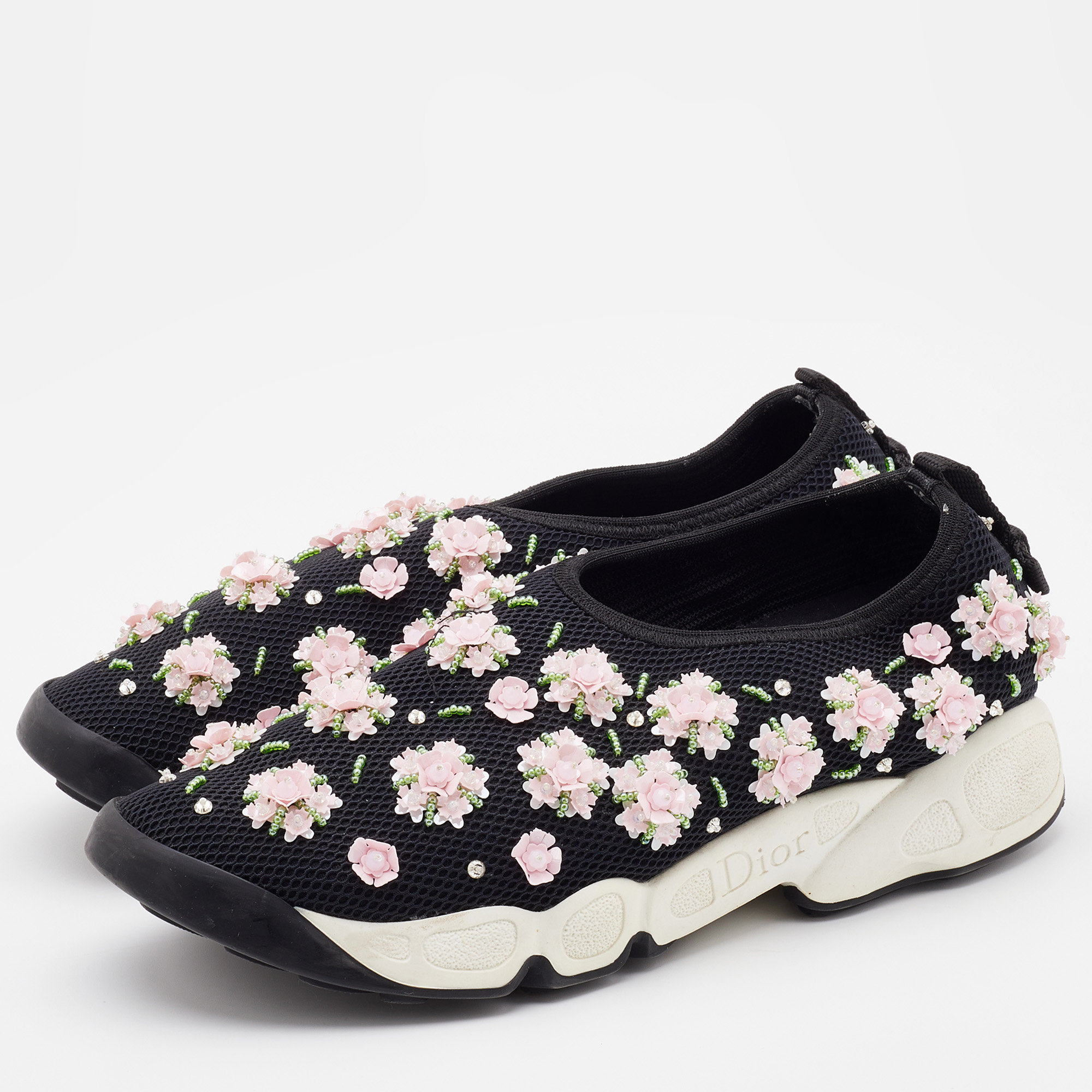 

Dior Black Mesh Fusion Embellished Slip On Sneakers Size