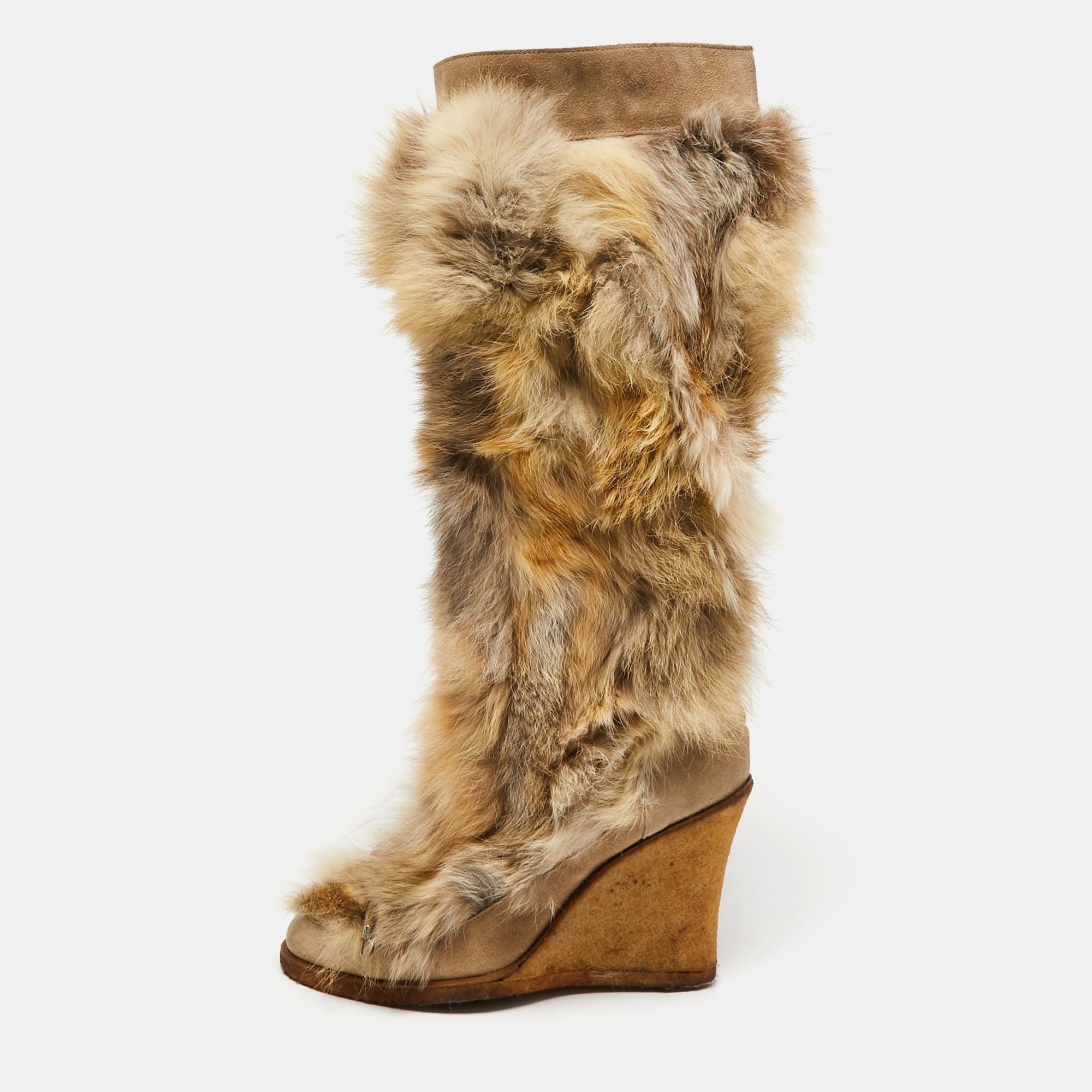 

Dior Beige Fur and Suede Knee Length Boots Size