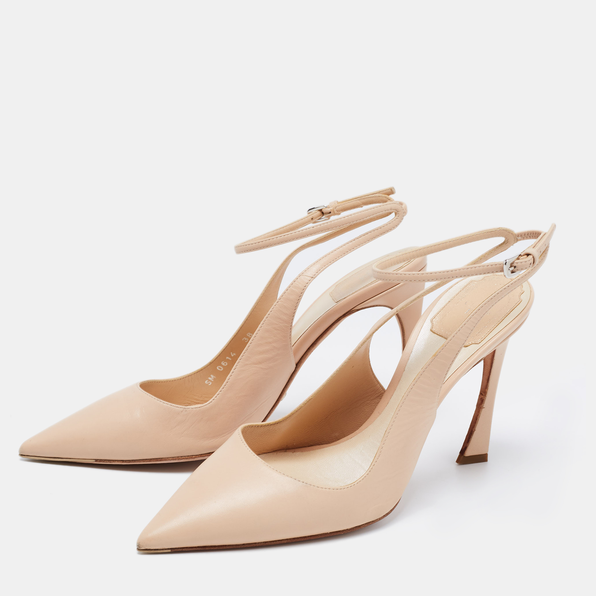 

Dior Beige Leather Slingback Pointed Toe Pumps Size