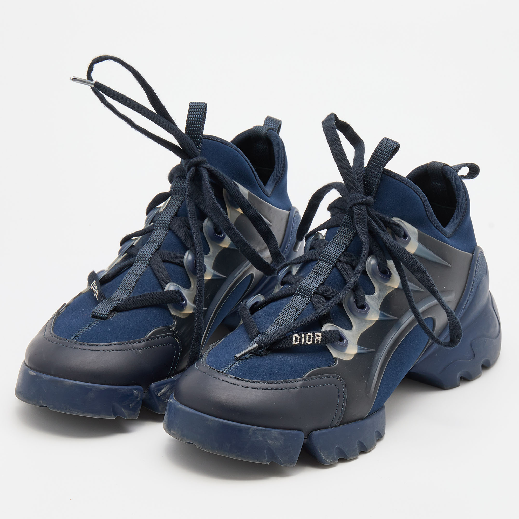 

Dior Blue Neoprene and Leather D-Connect Sneakers Size