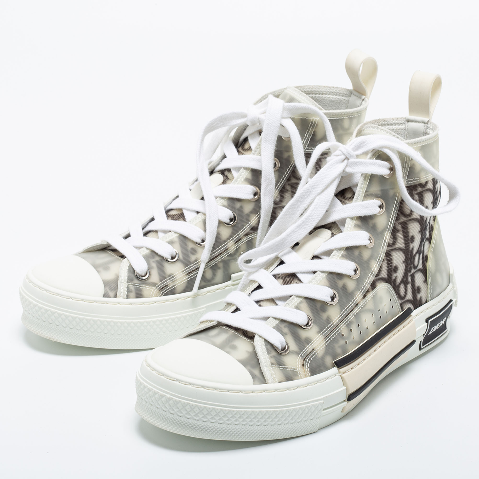 

Dior Grey/Green PVC and Mesh B23 High Top Sneakers Size
