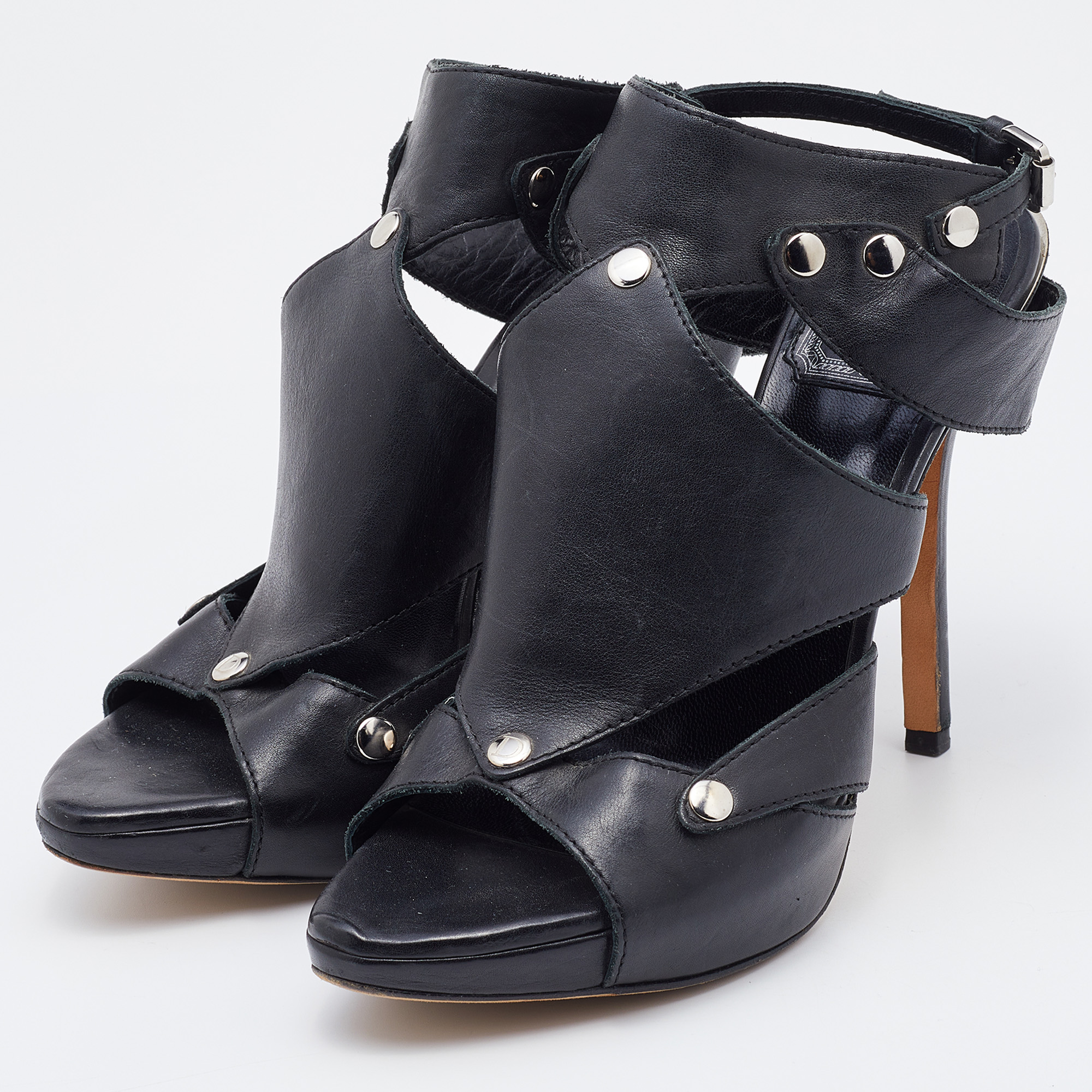 

Dior Black Leather Ankle Strap Sandals Size