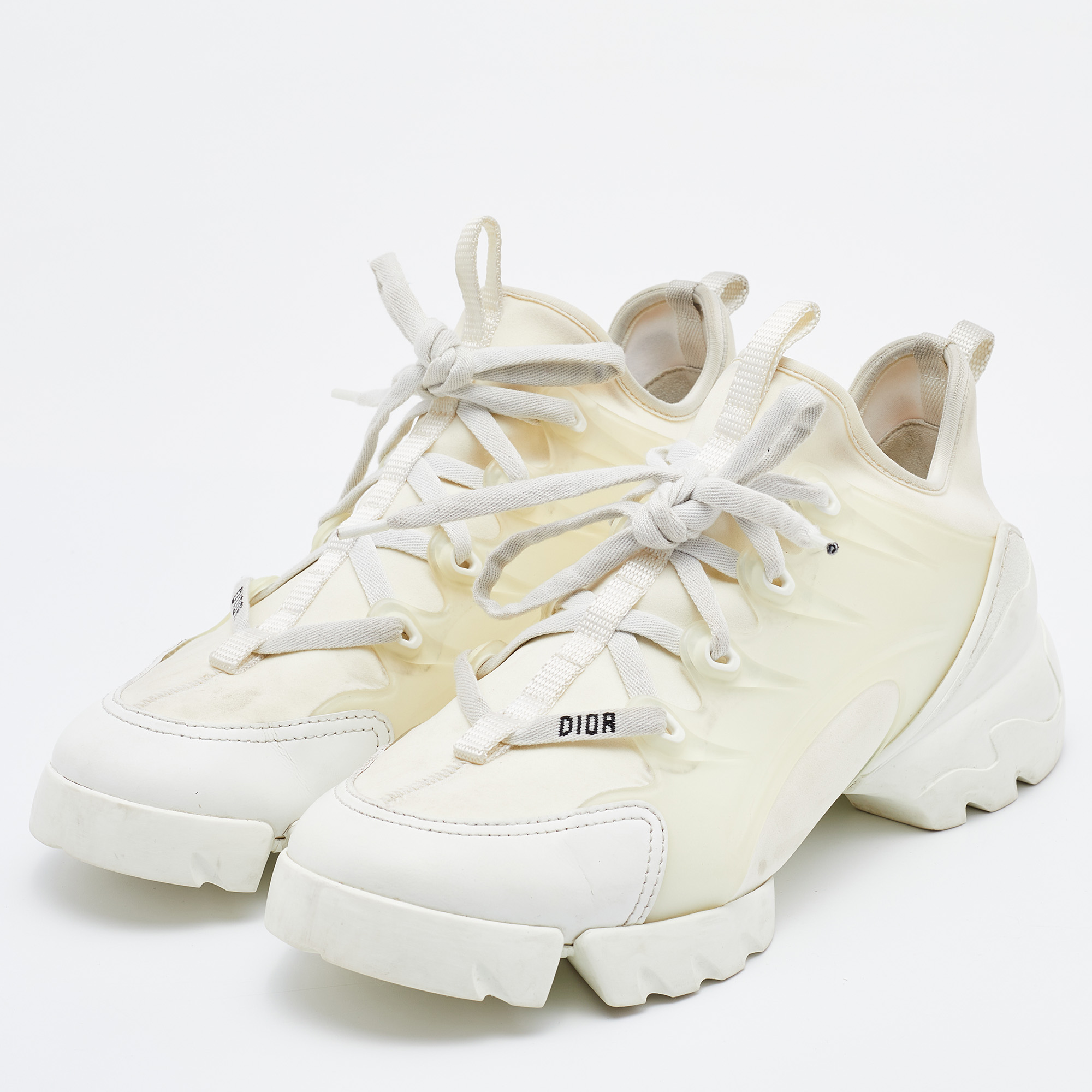 

Dior White Neoprene and Leather D-Connect Sneakers Size