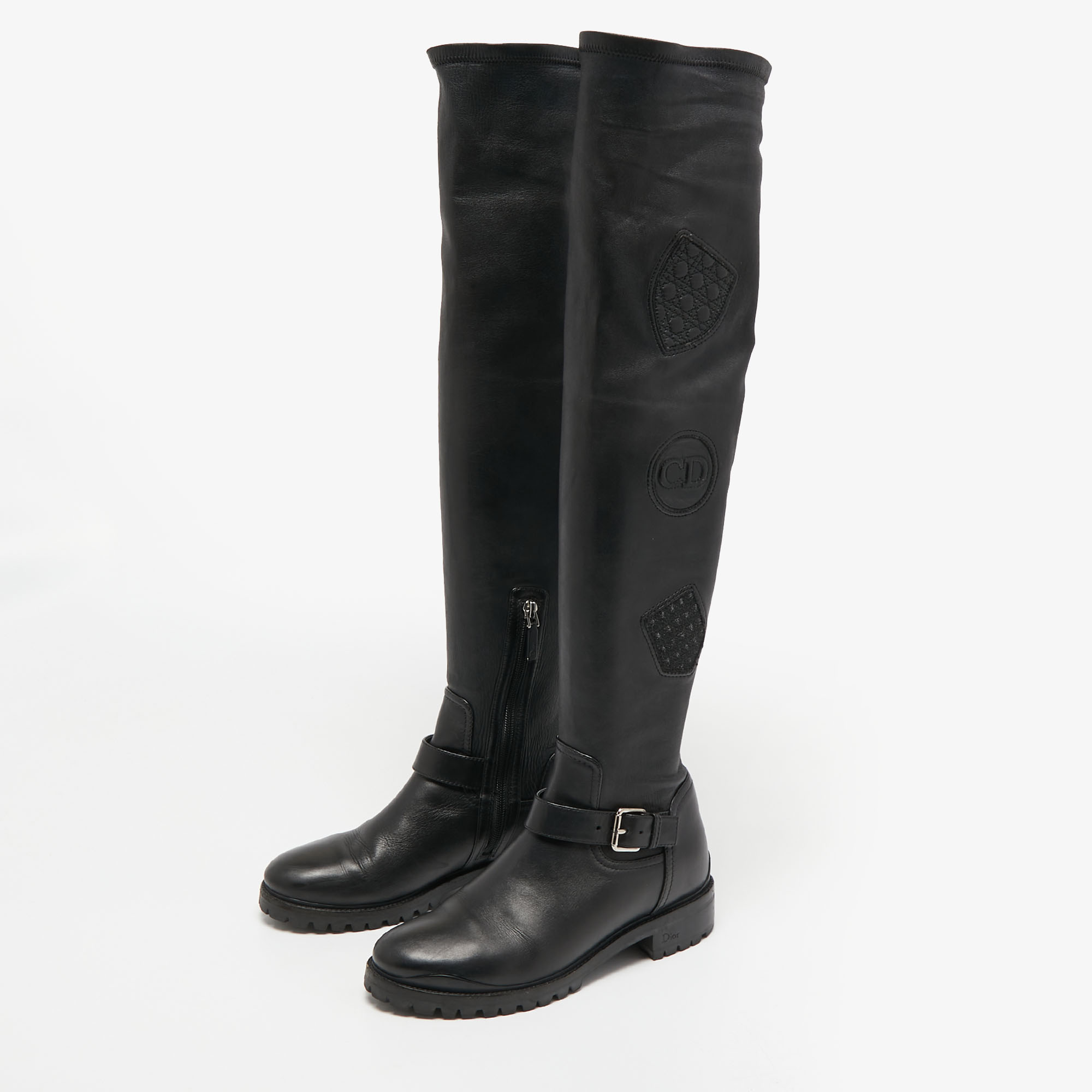 

Dior Black Leather Over The Knee Boots Size