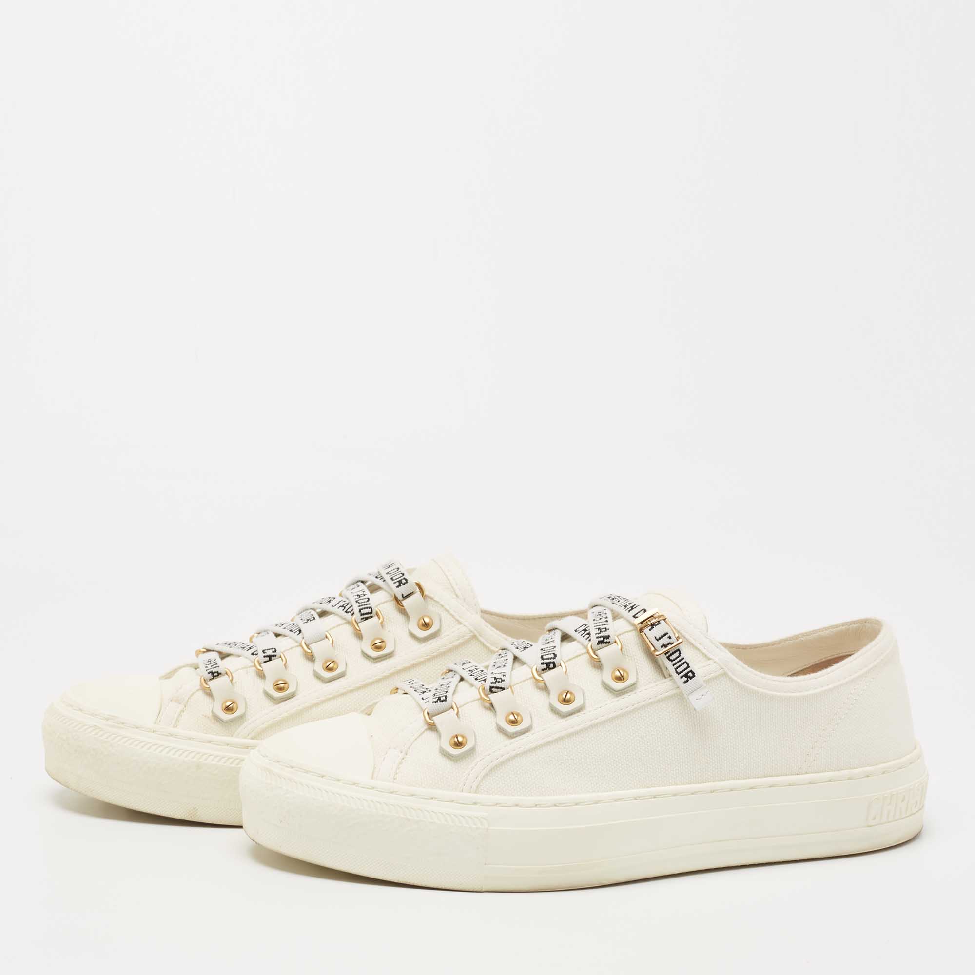 

Dior Off White Canvas Walk'n'Dior Sneakers Size