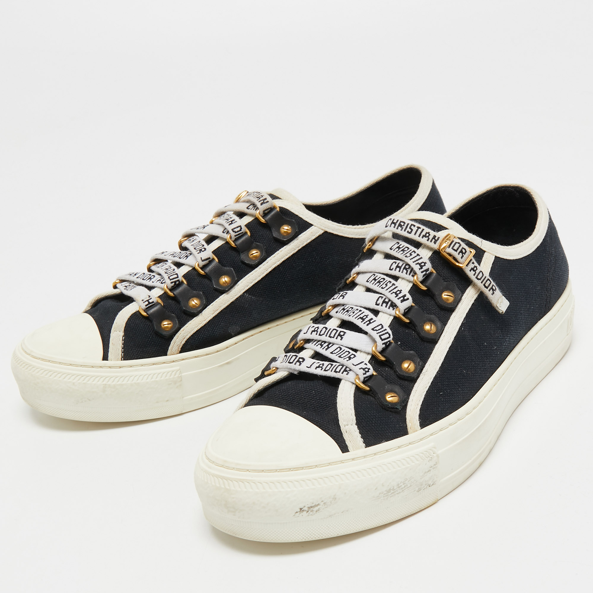 

Dior Black Canvas Walk'n'Dior Sneakers Size