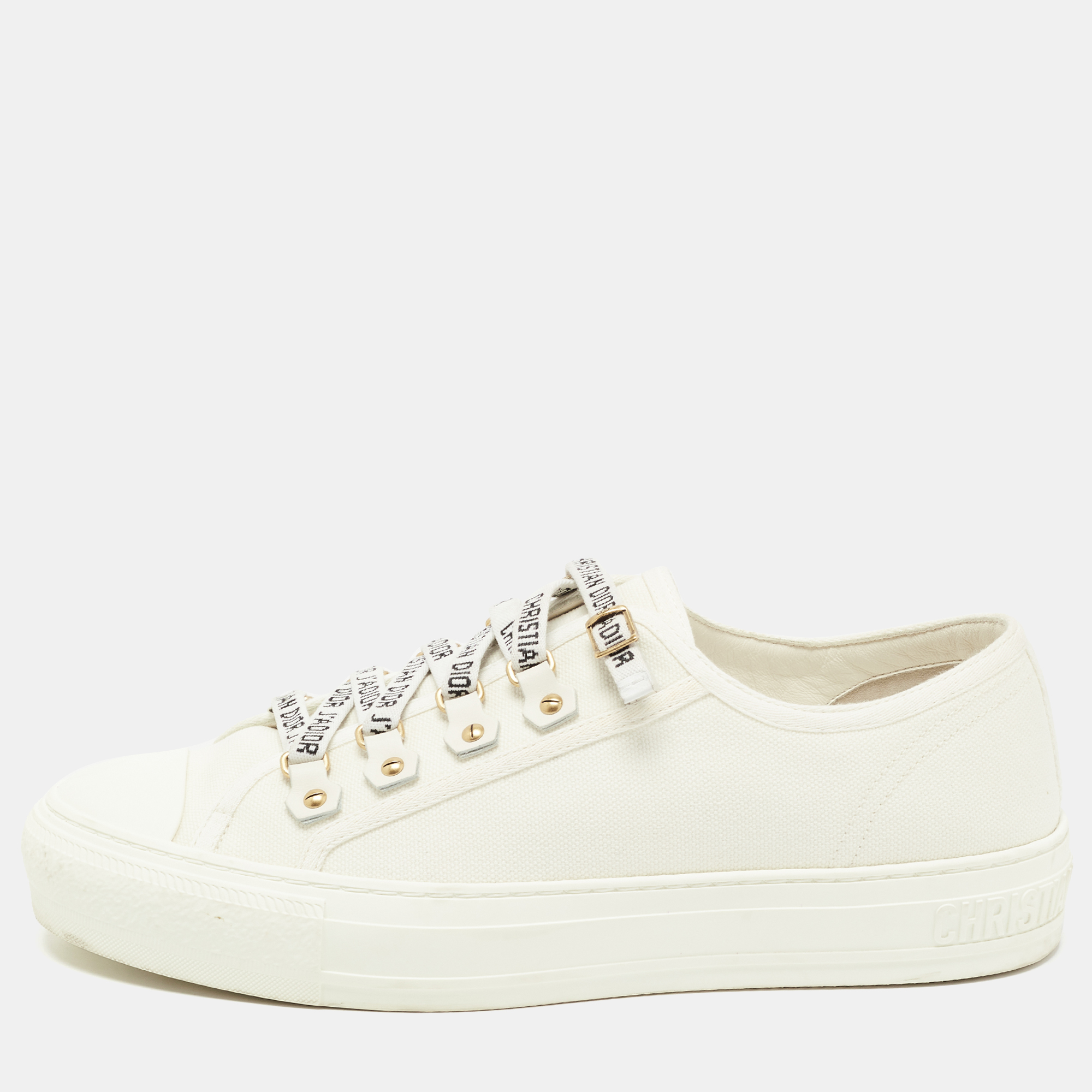 Pre-owned Dior Low Top Sneakers Size 39 In White