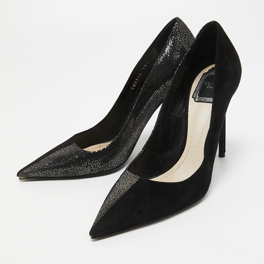 

Dior Black Texture Suede Pointed Toe Pumps Size