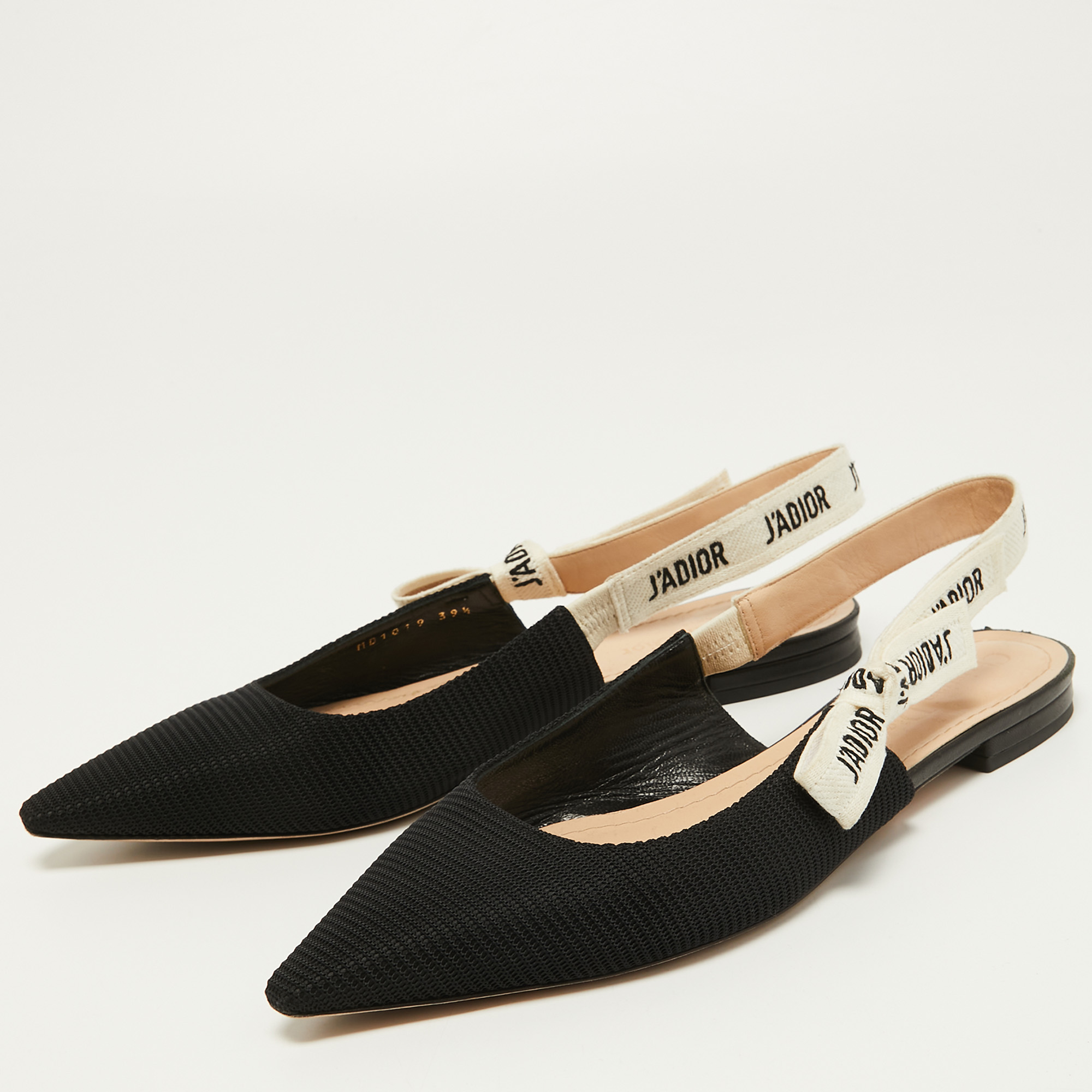 

Dior Black Canvas J'adior Slingback Flat Sandals Size