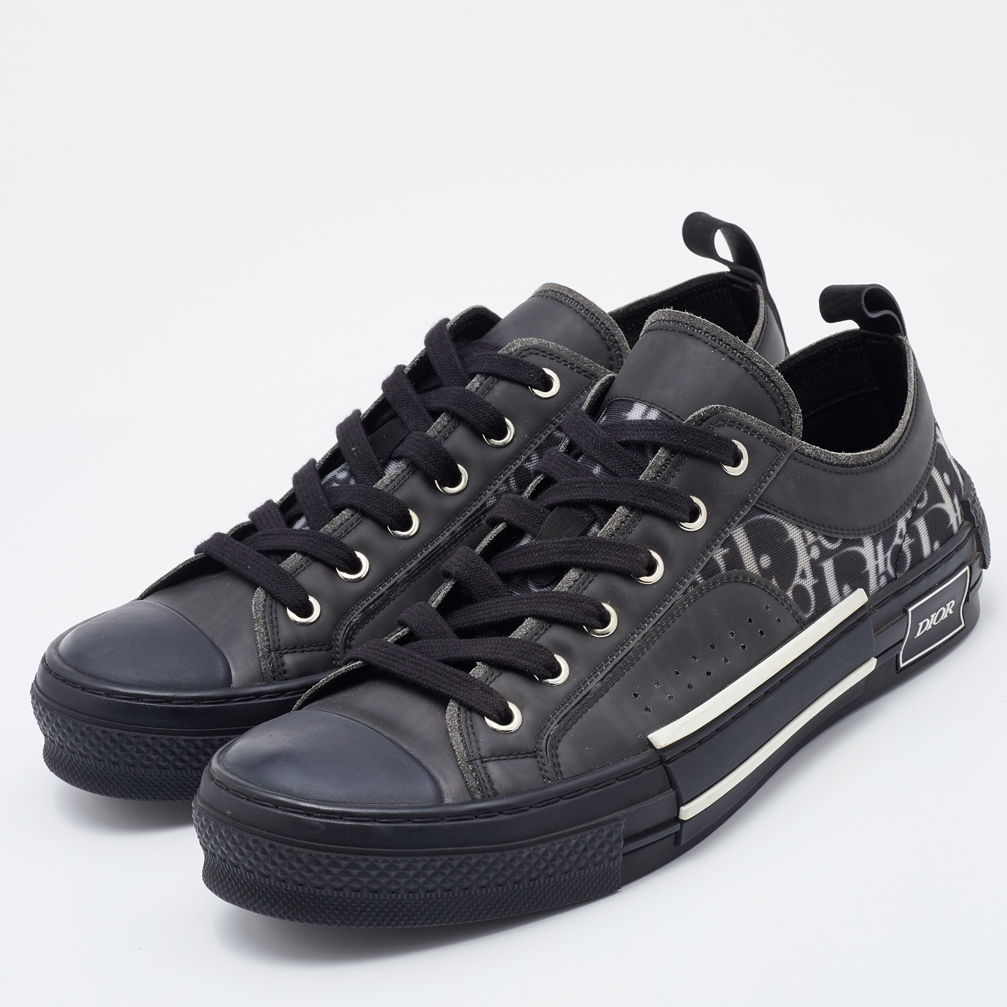 

Dior Black Oblique Mesh and Rubber B23 Low Top Sneakers Size
