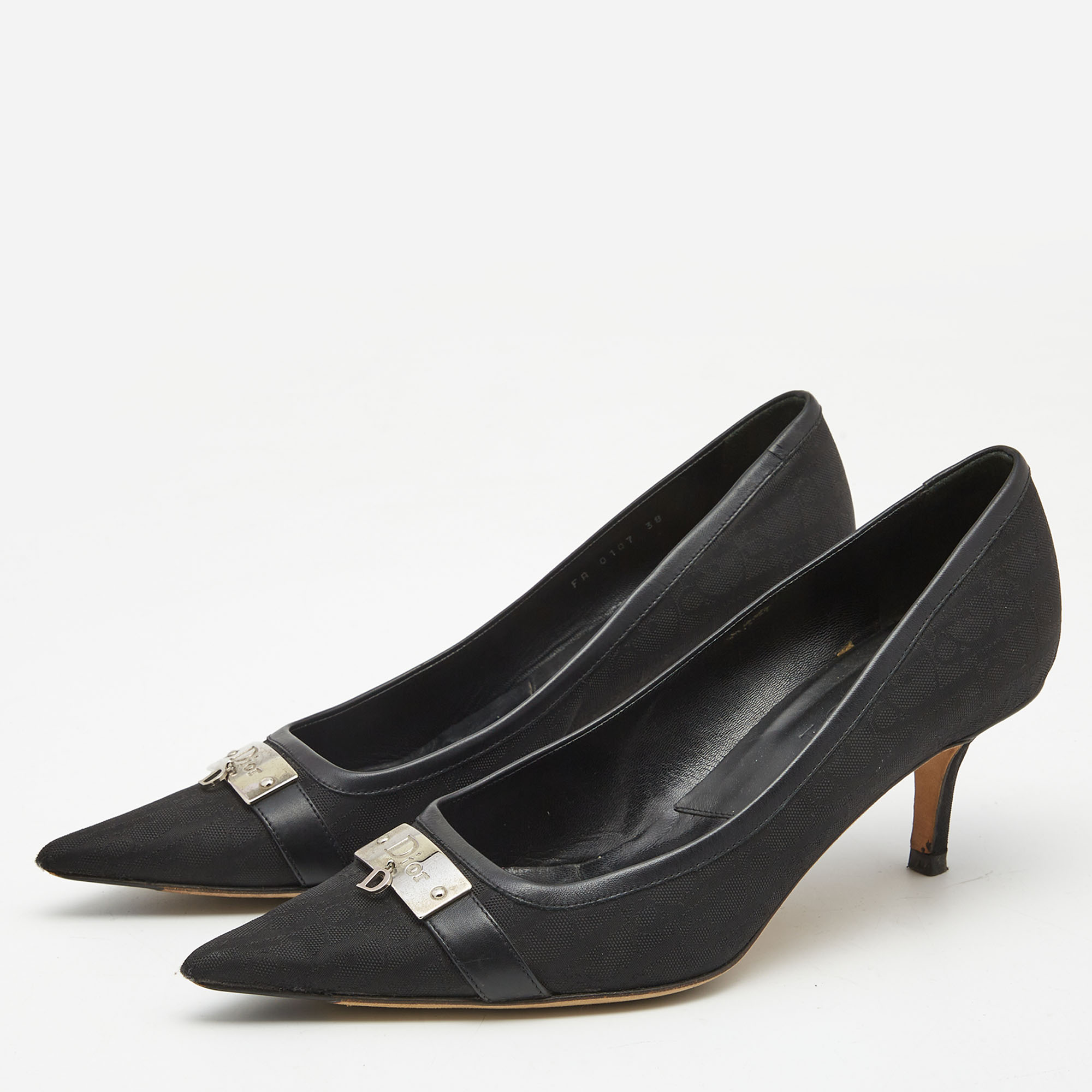 

Dior Black Diorissimo Canvas And Leather Pointed Toe Pumps Size