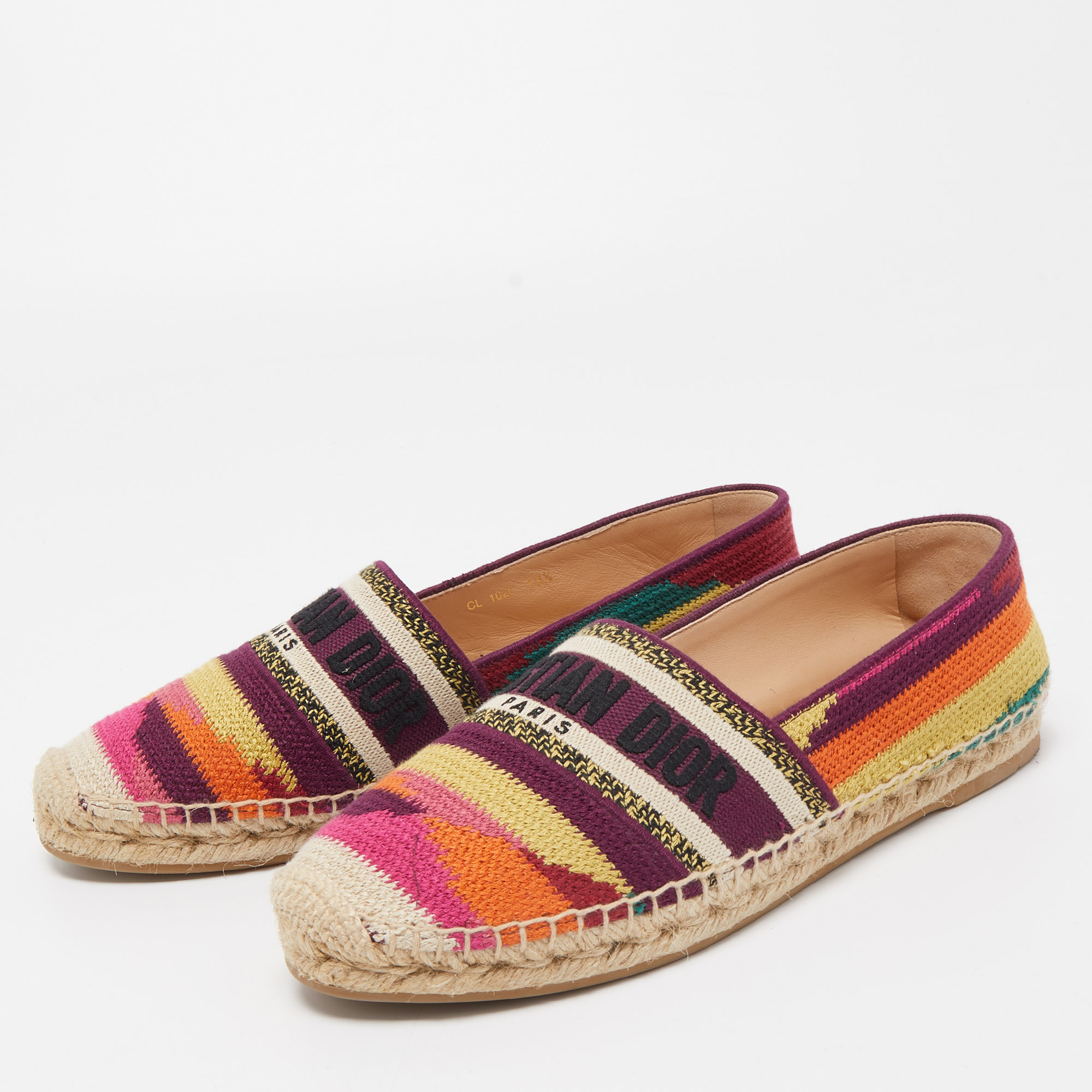 

Dior Multicolor Canvas Granville Espradrille Flats Size