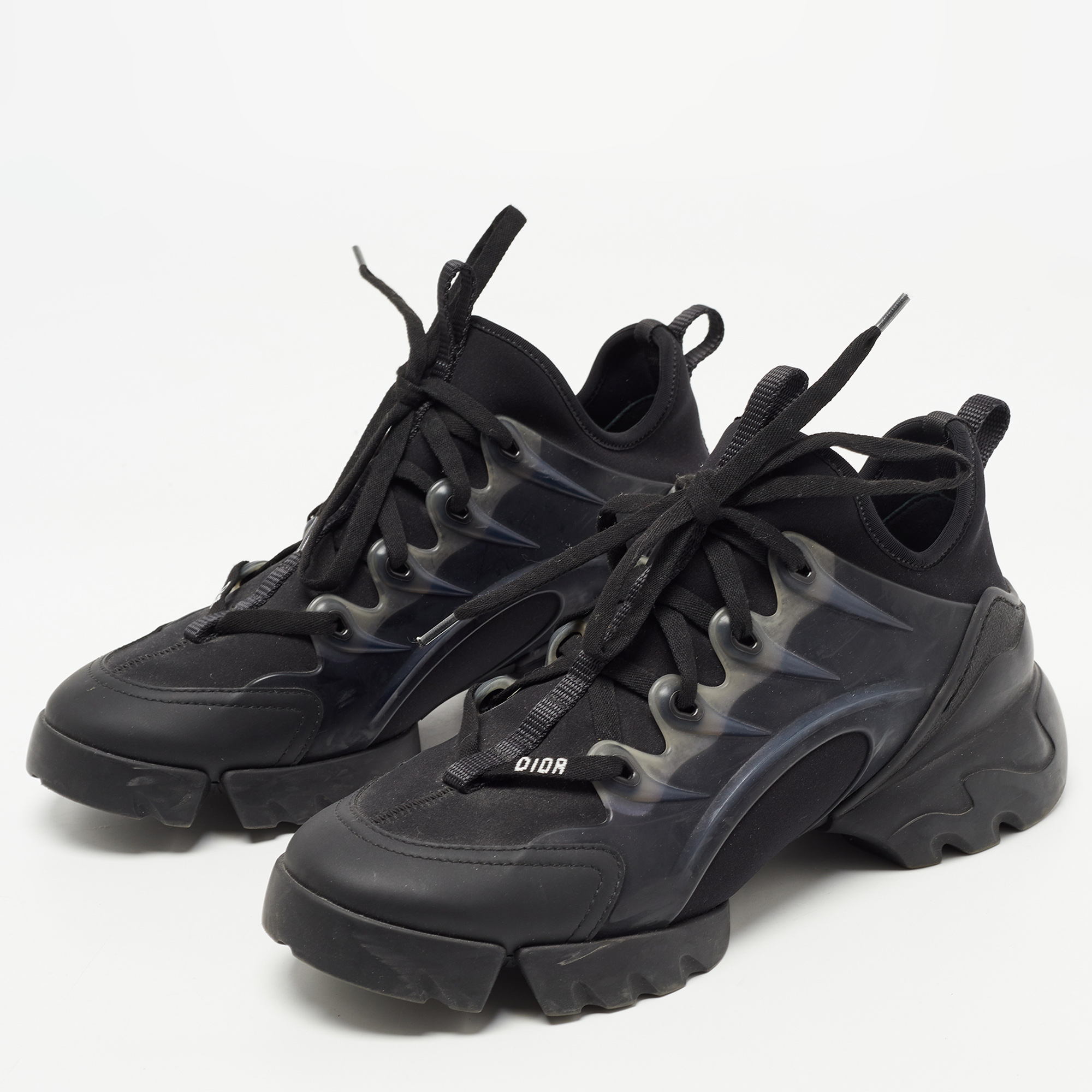 

Dior Black Fabric and PVC D-Connect Low Top Sneakers Size