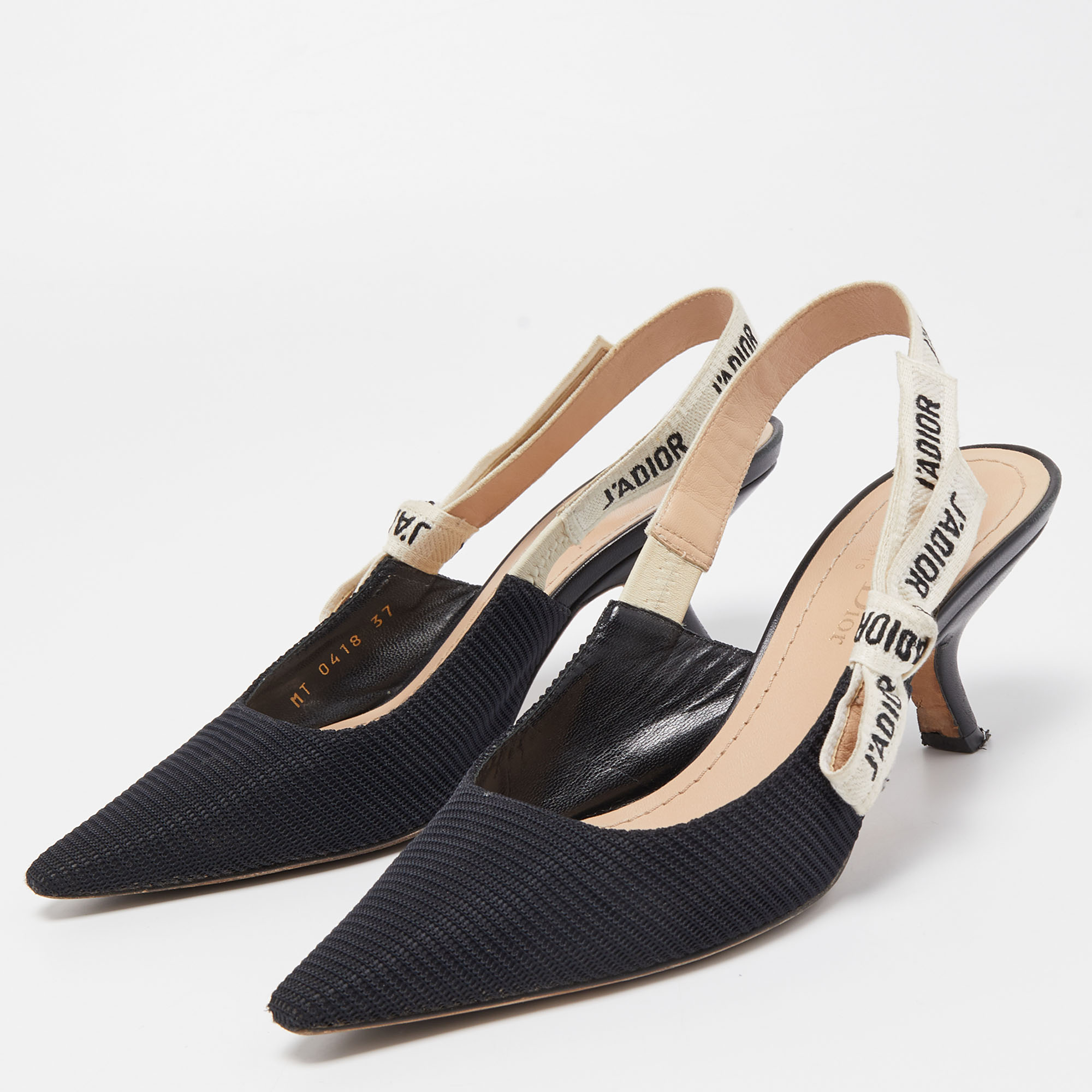 

Dior Black Canvas J'adior Slingback Pumps Size